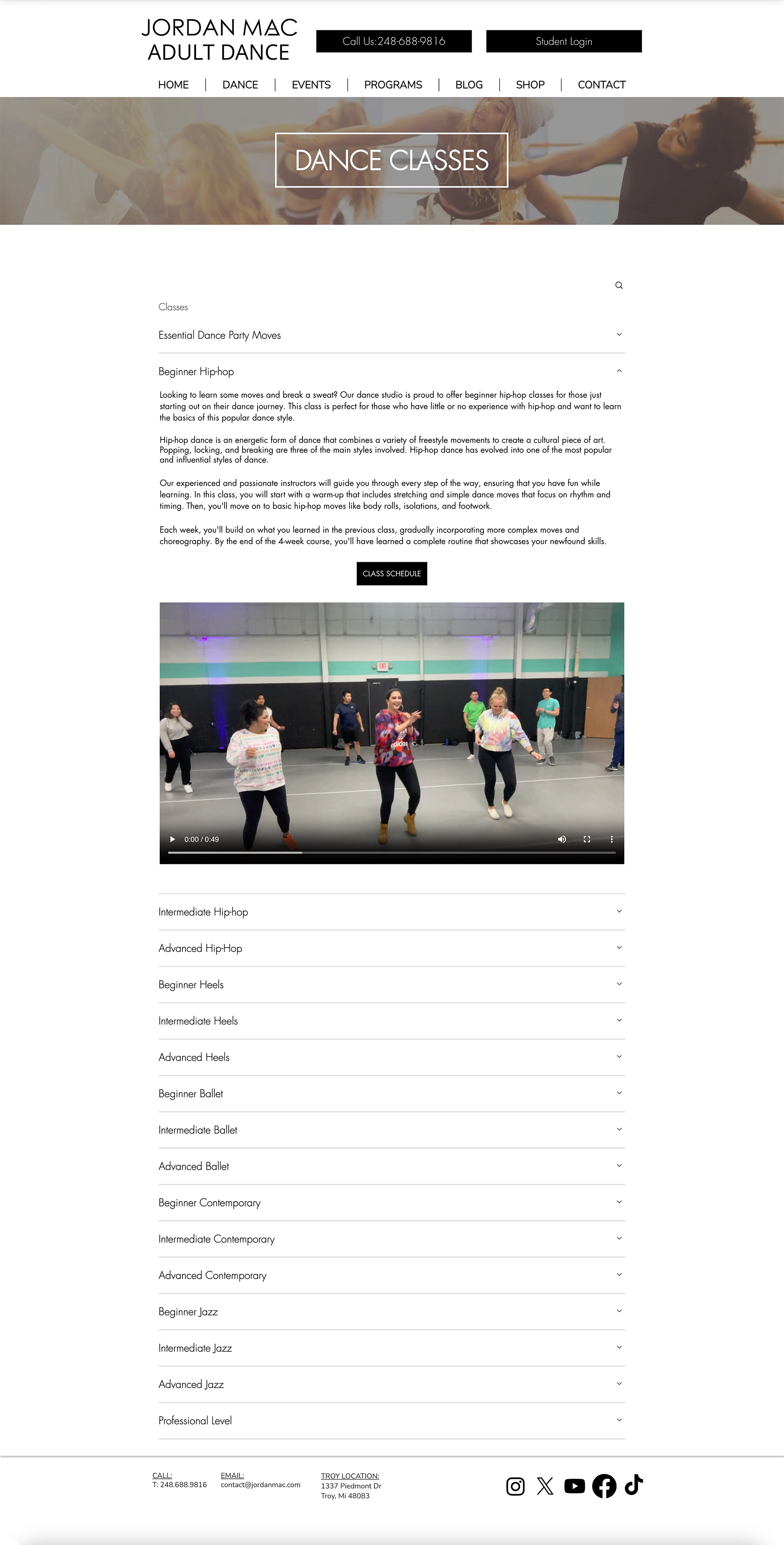 Original classes page