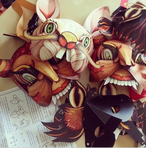 Crankbunny - Animation, Paper Engineering & Illustration by Norma V. Toraya - Honey Bunny 3D Paper Mask Crankbunny - Animation, Paper Engineering & Illustration by Norma V. Toraya - Honey Bunny 3D Paper Mask