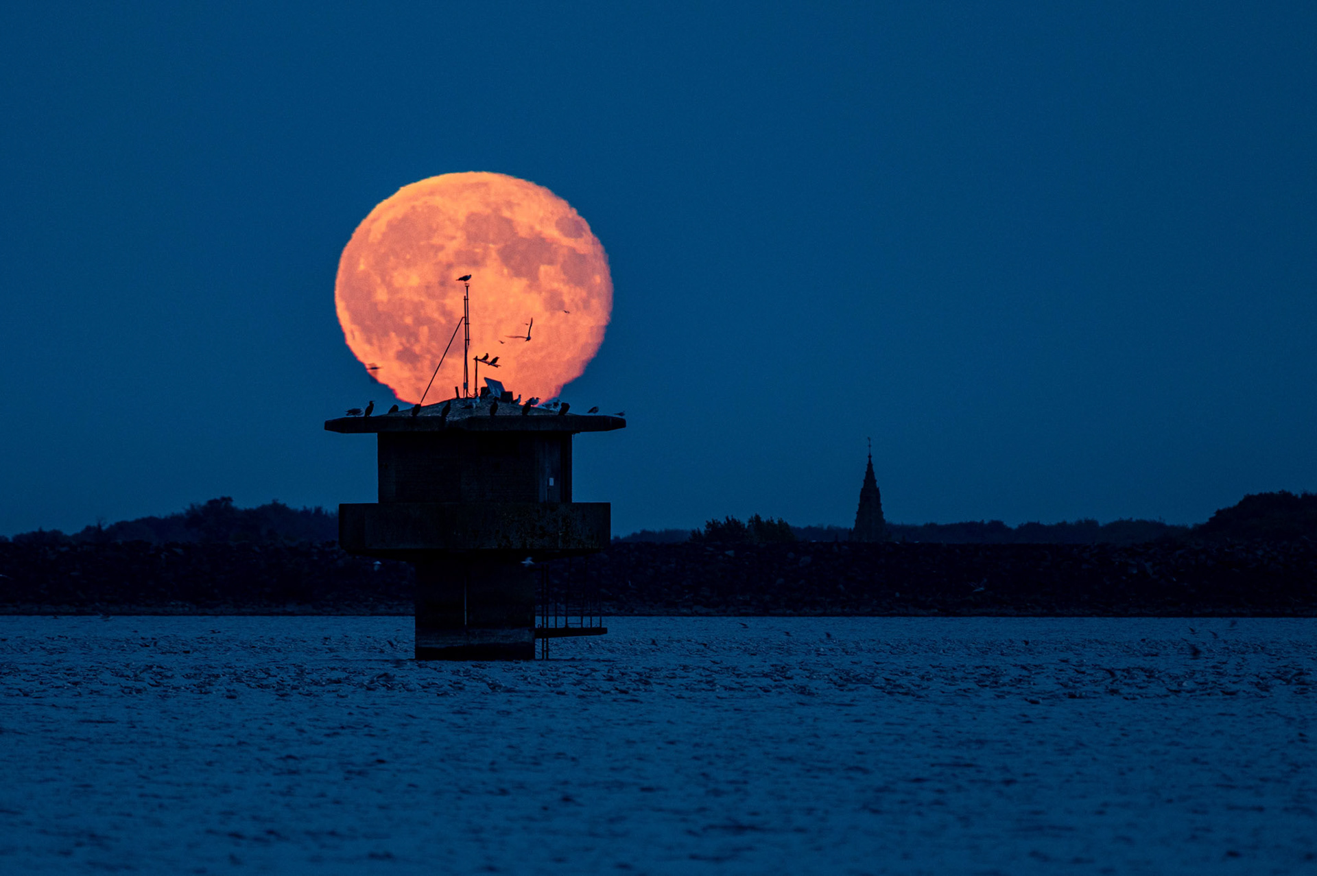 The Harvest moon over Liminological tower September 2024