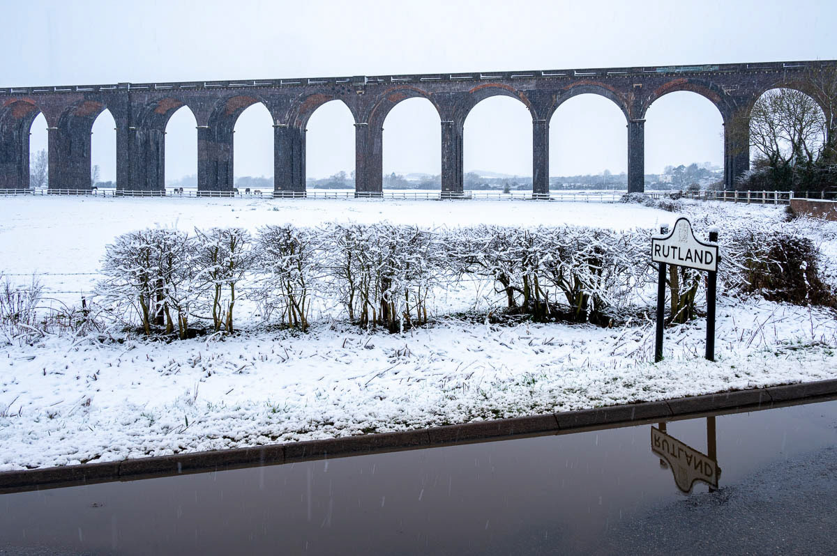 Snow at Harringworth Viaduct