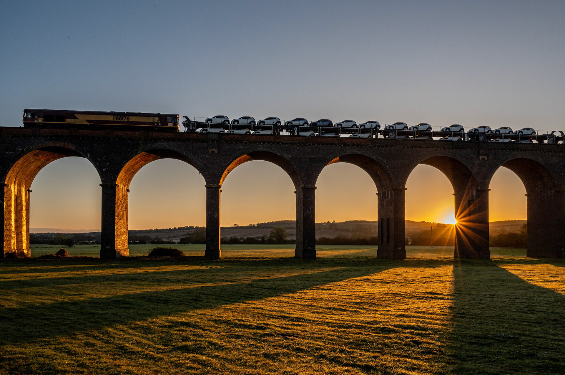 The Car train Harringworth Viaduct  September 2023