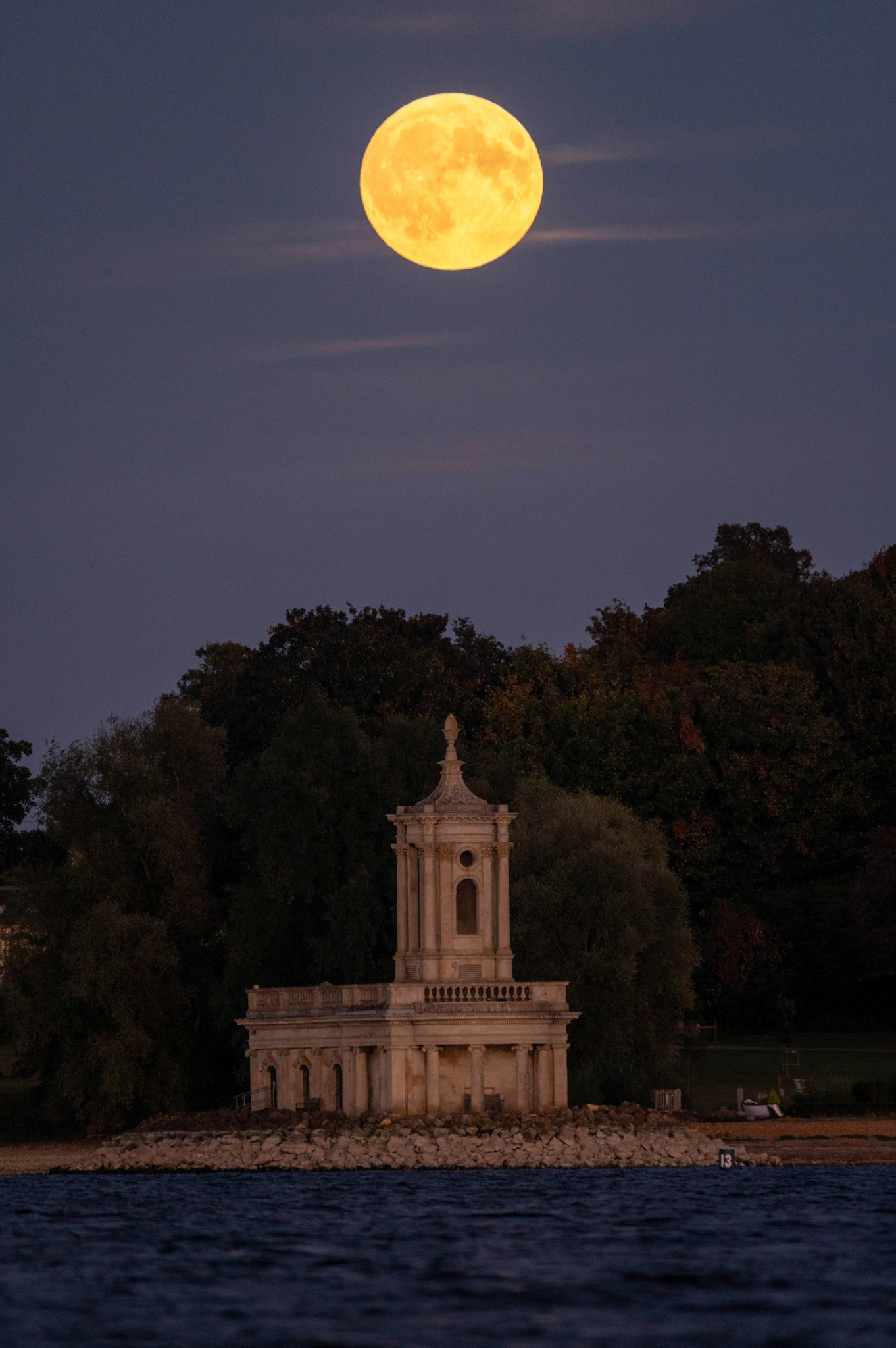 The Harvest moon over Normanton Church September 2024