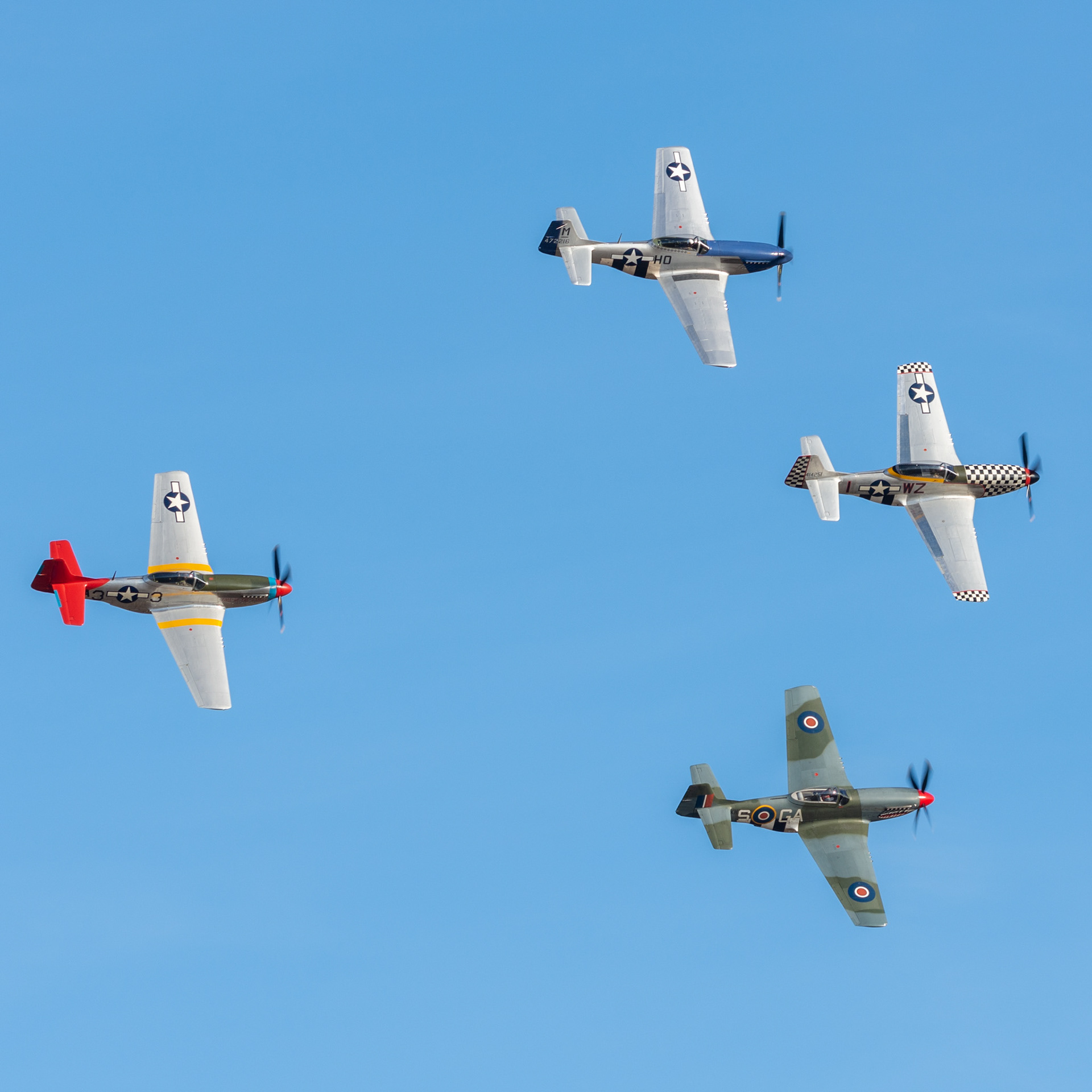 4 P51 Mustangs Duxford 2019