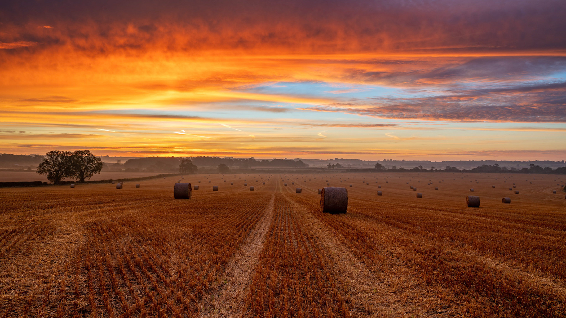 Sunrise Bales Ashwell September 2020