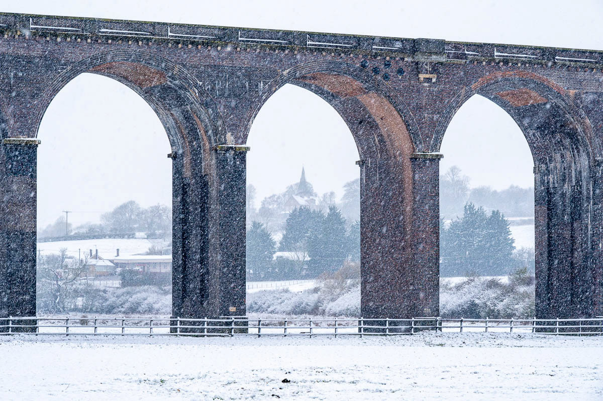 Snow at Harringworth Viaduct