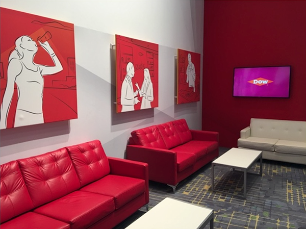 The waiting area for customer meeting rooms