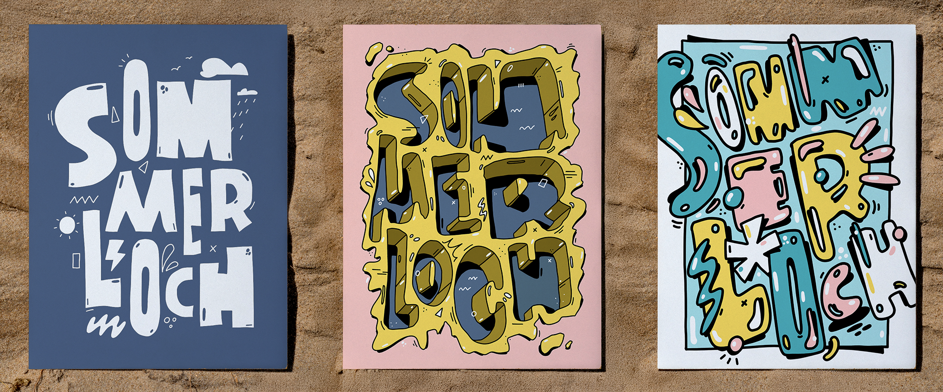 "Sommerloch" Lettering-Design von Max Glimm, Hamburg