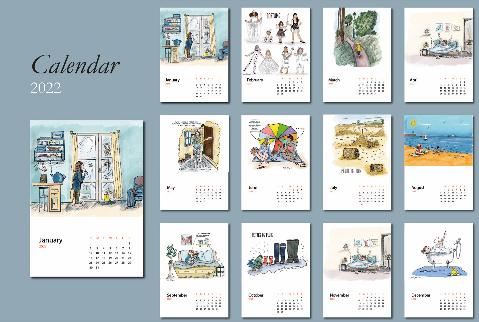 Calendrier : un visuel par mois - 40€