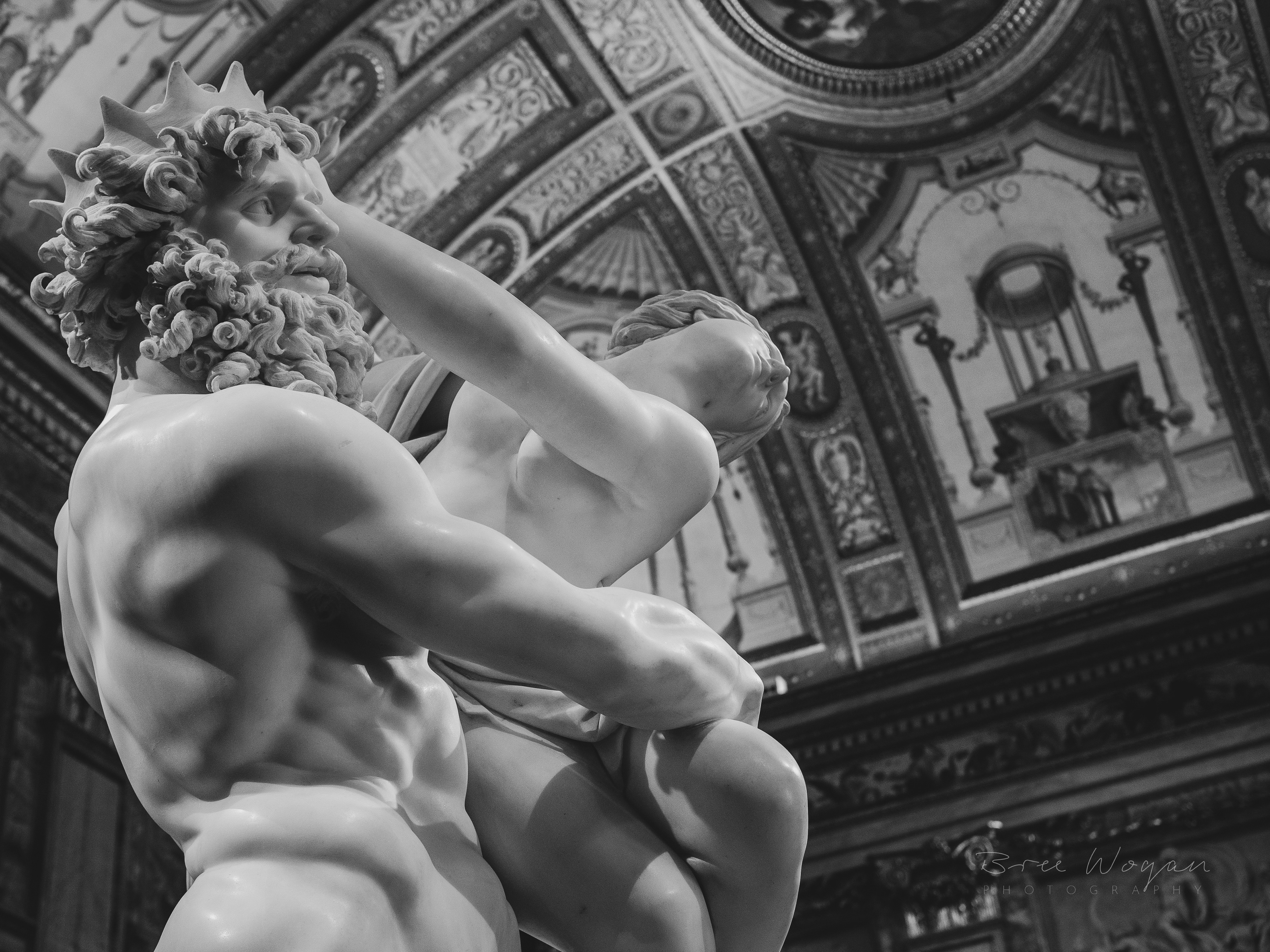 Rape of Proserpina, Gian Lorenzo Bernini, White Marble, 1621-1622, Galleria Borghese, Rome, Italy.