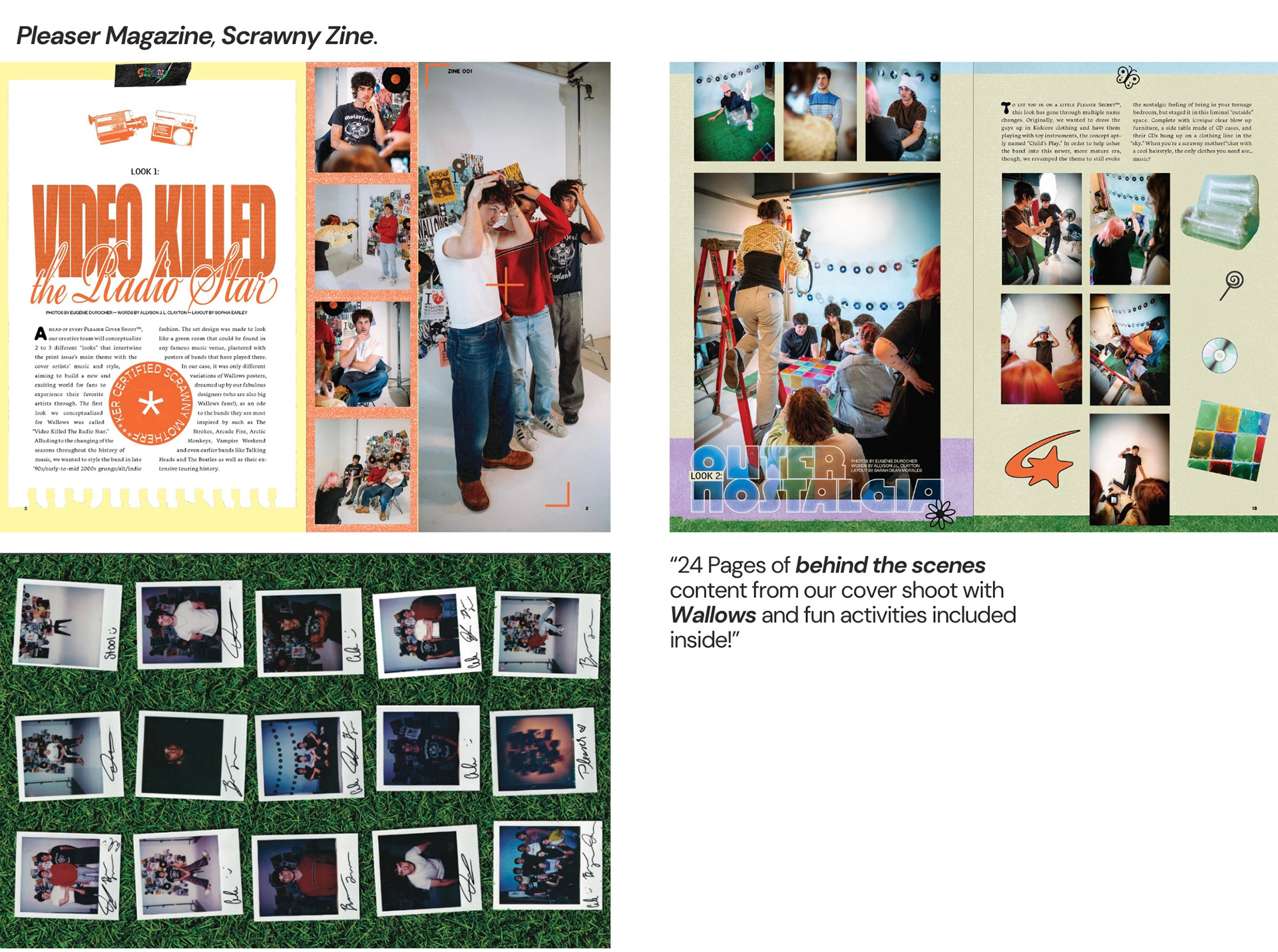 Pleaser Magazine, Scrawny Zine - Cover Shoot BTS. Polaroids