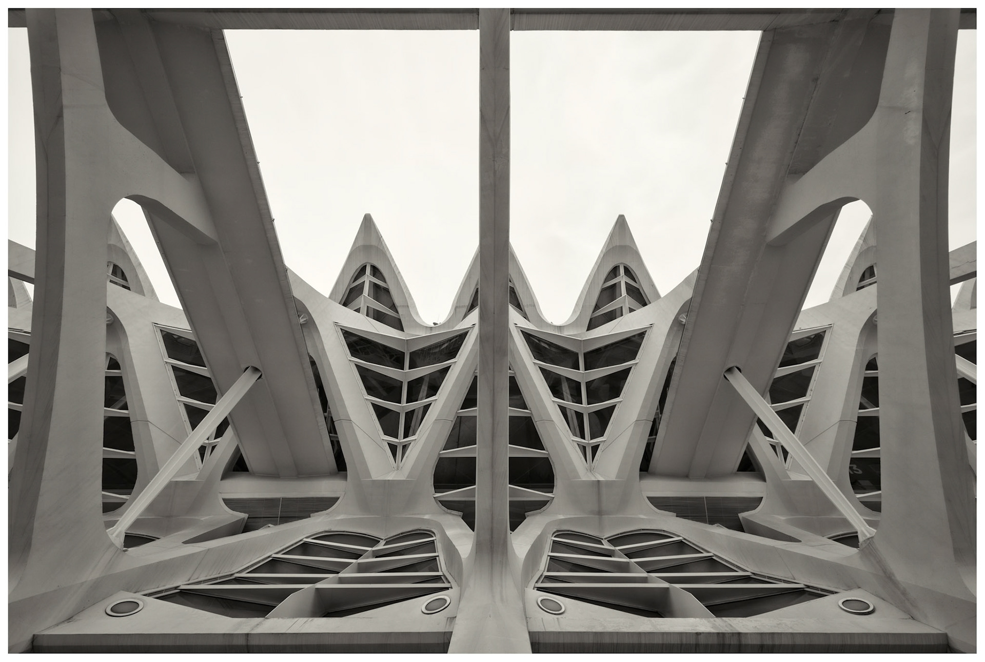 Valencia, City of Arts and Sciences, Topaz B&amp;W Platinum, adaptive exposure 0.5