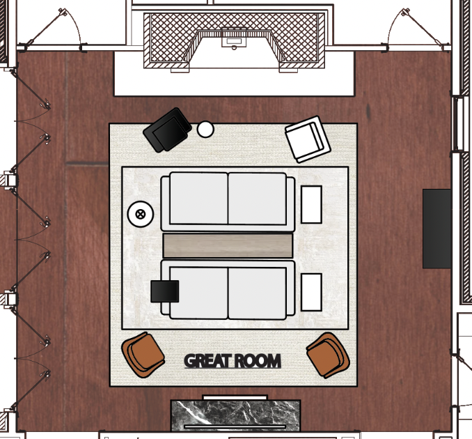 Great room furniture plan