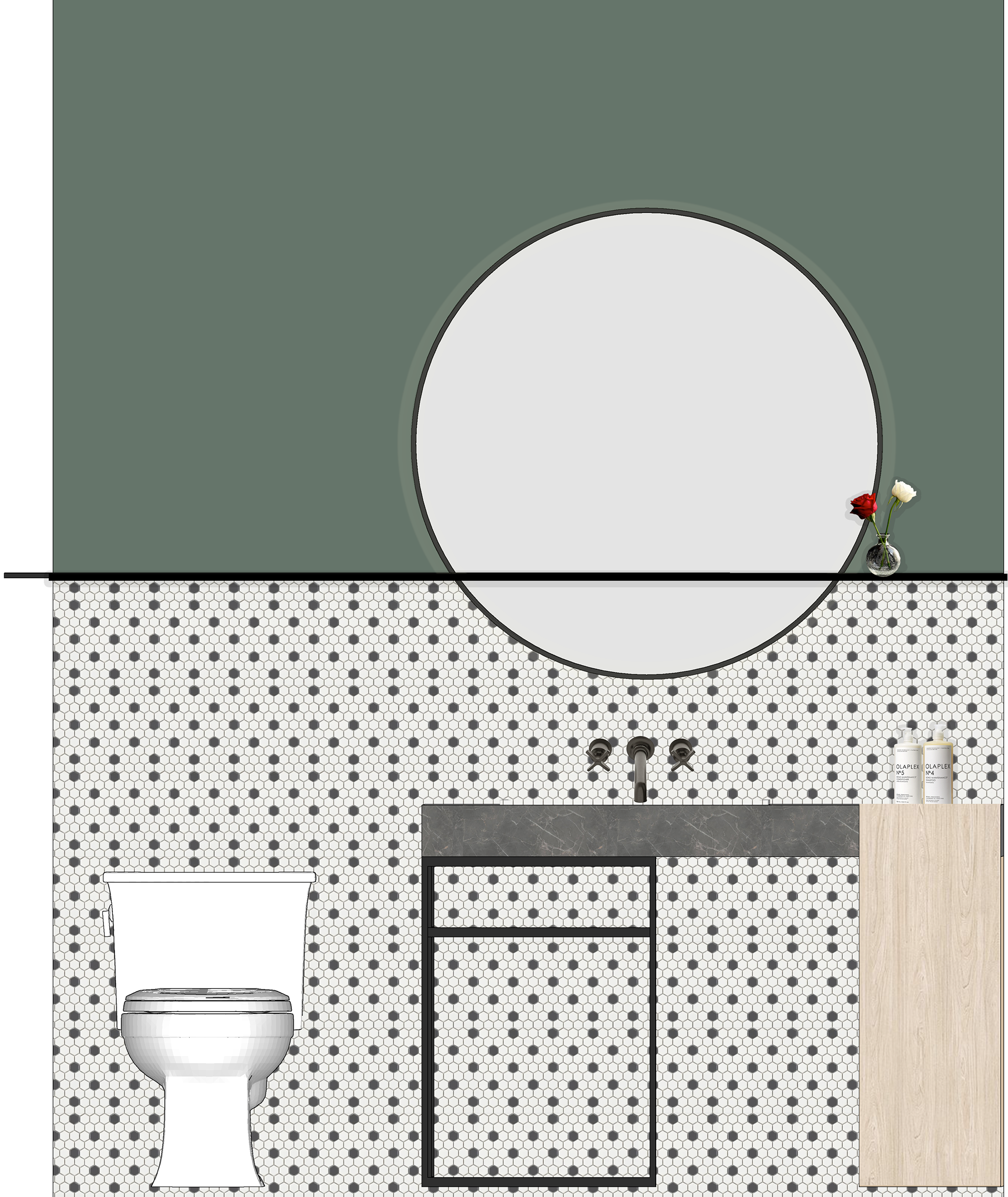 W Hotel king room bathroom elevation