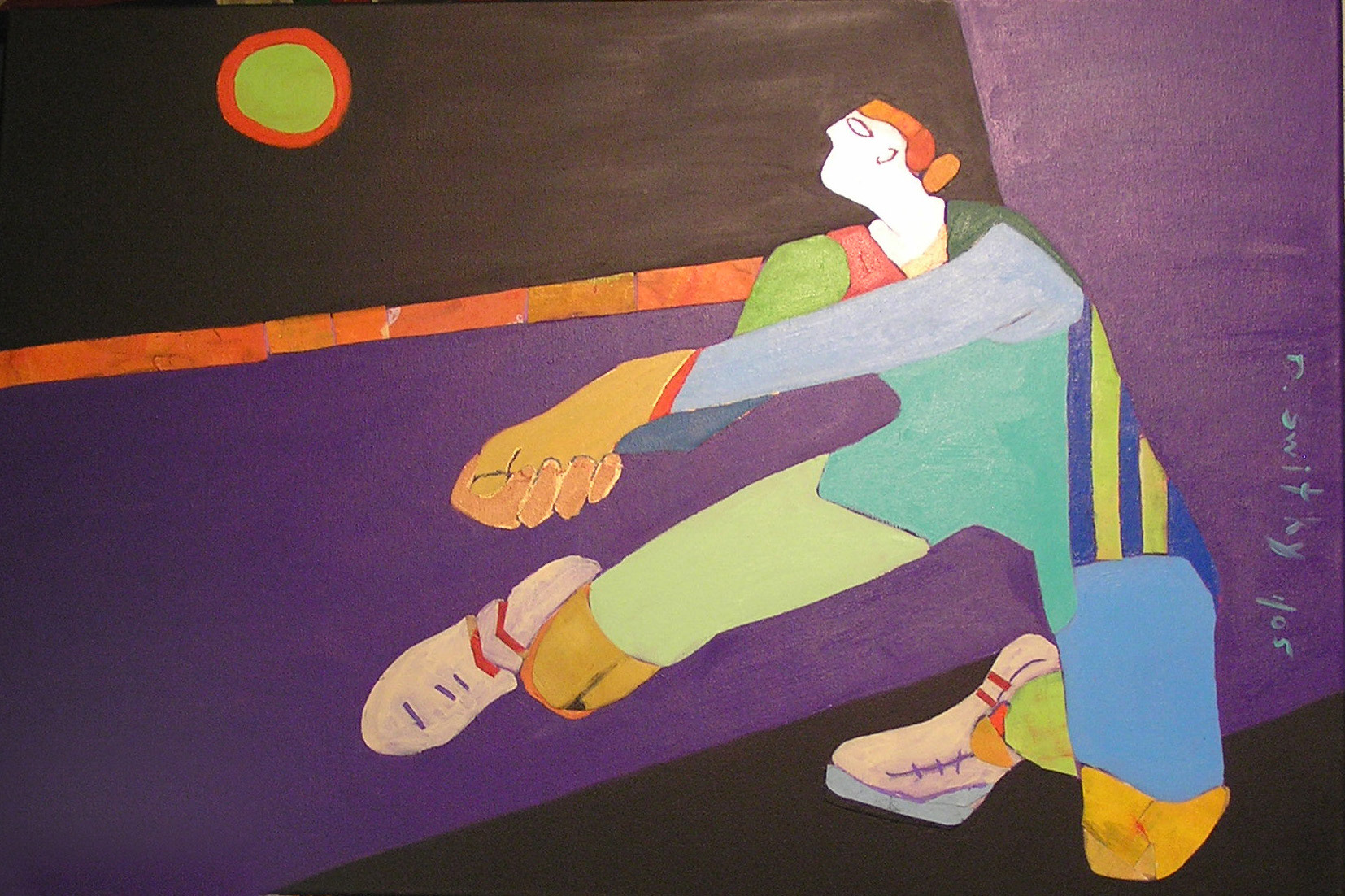 Volleyball | Acrylic and canvas collage  | on canvas | 24x36" | $2200 