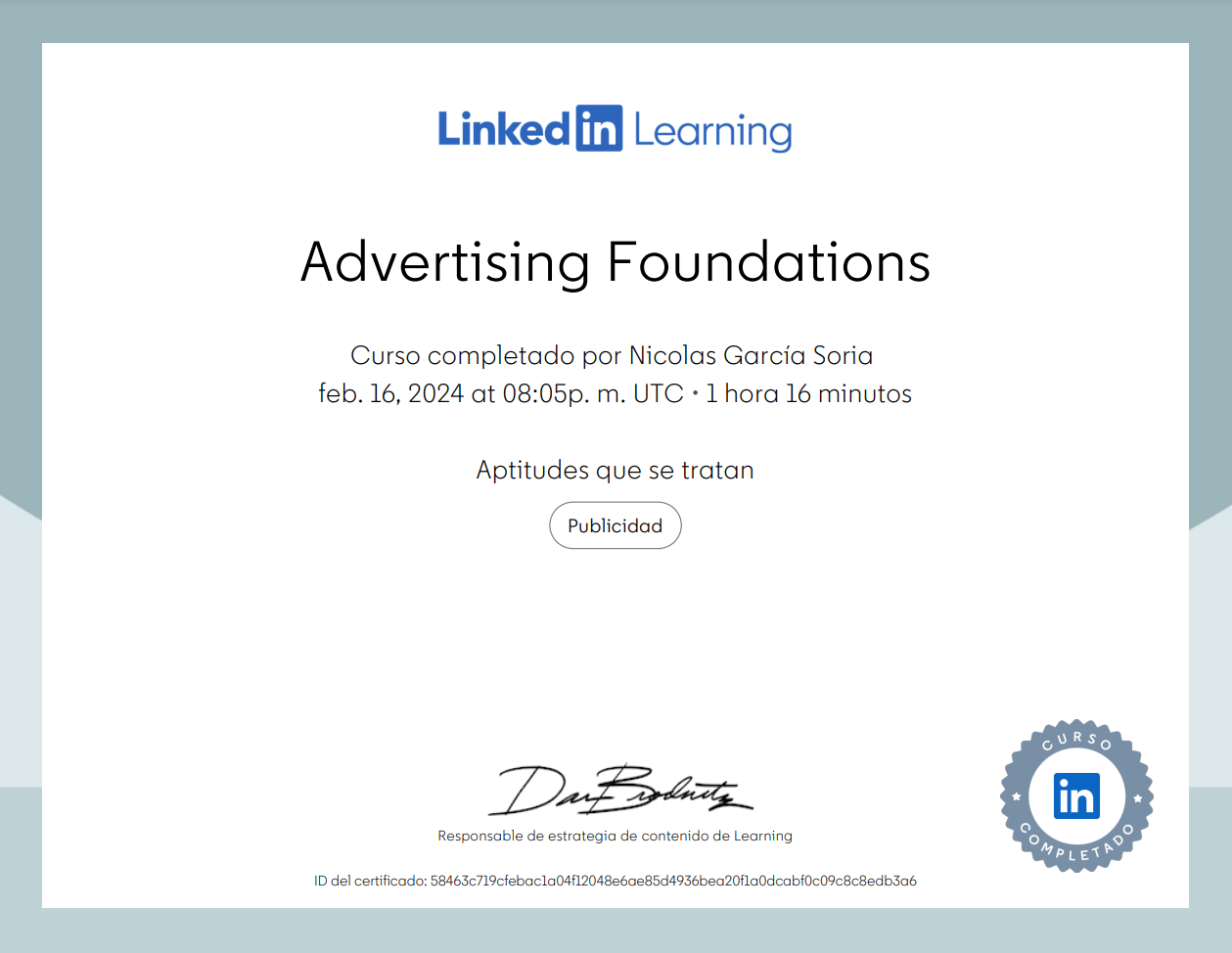 Certificado en Advertising Foundations