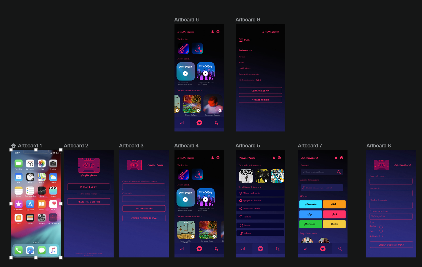 Layout con desplazamiento y Configuración