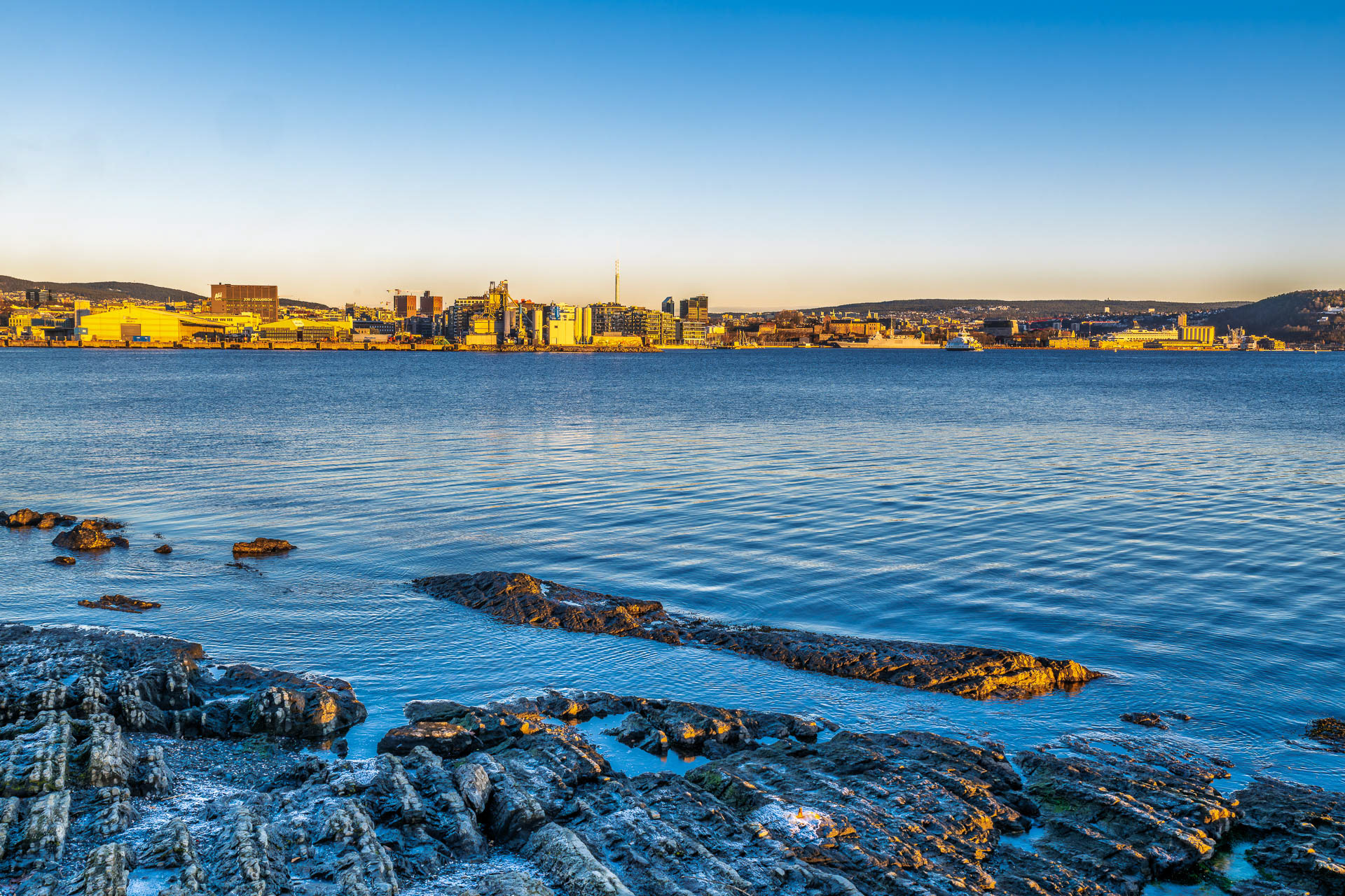 Oslo et son fjord, vue de la presque-île de Bygdøy