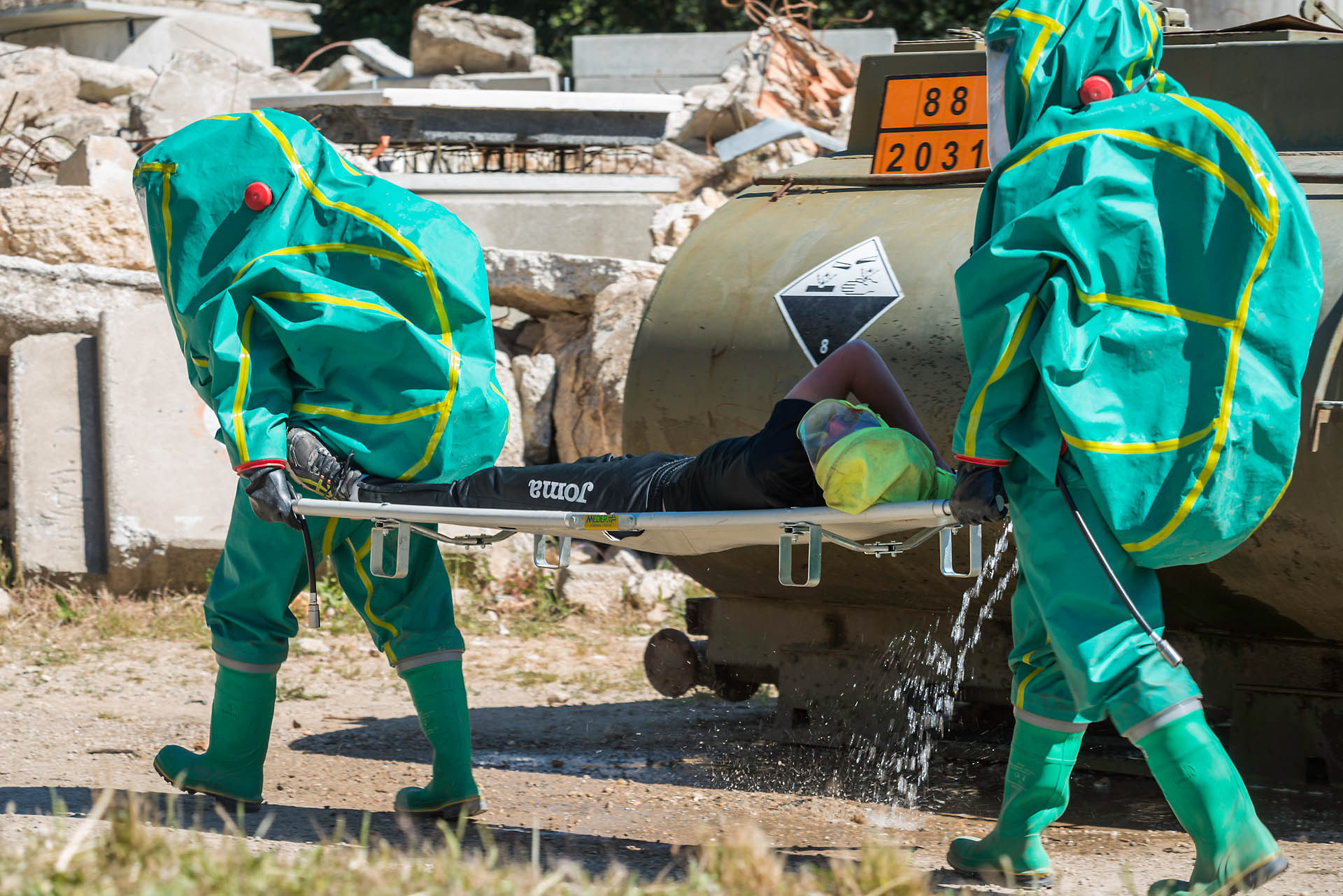 Démonstration d'intervention sur une catastrophe chimique