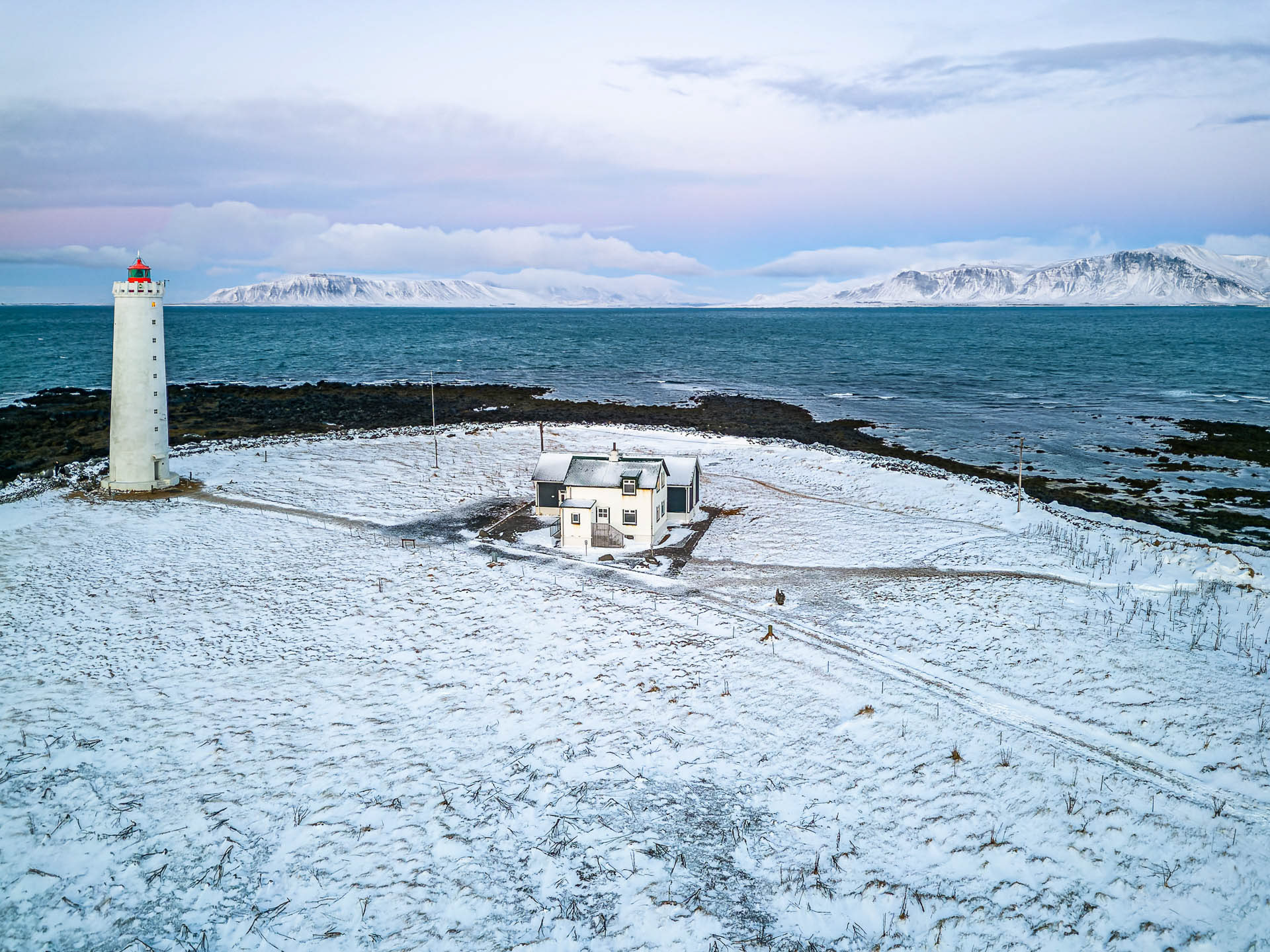 Phare de l'île de Grótta (extrémité de la péninsule de Reykjavik)