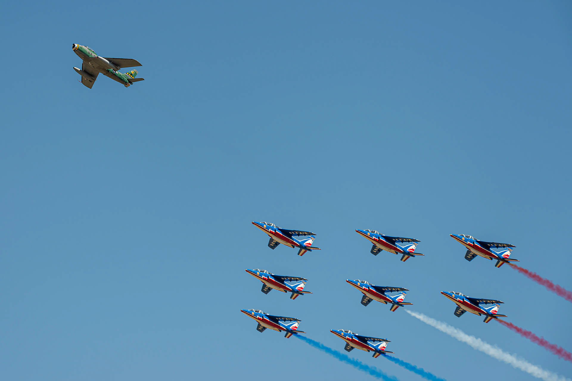 Canadair CL-13 Mark II / F-86E Sabre & Dassault-Breguet Alphajet de la patrouille de France
