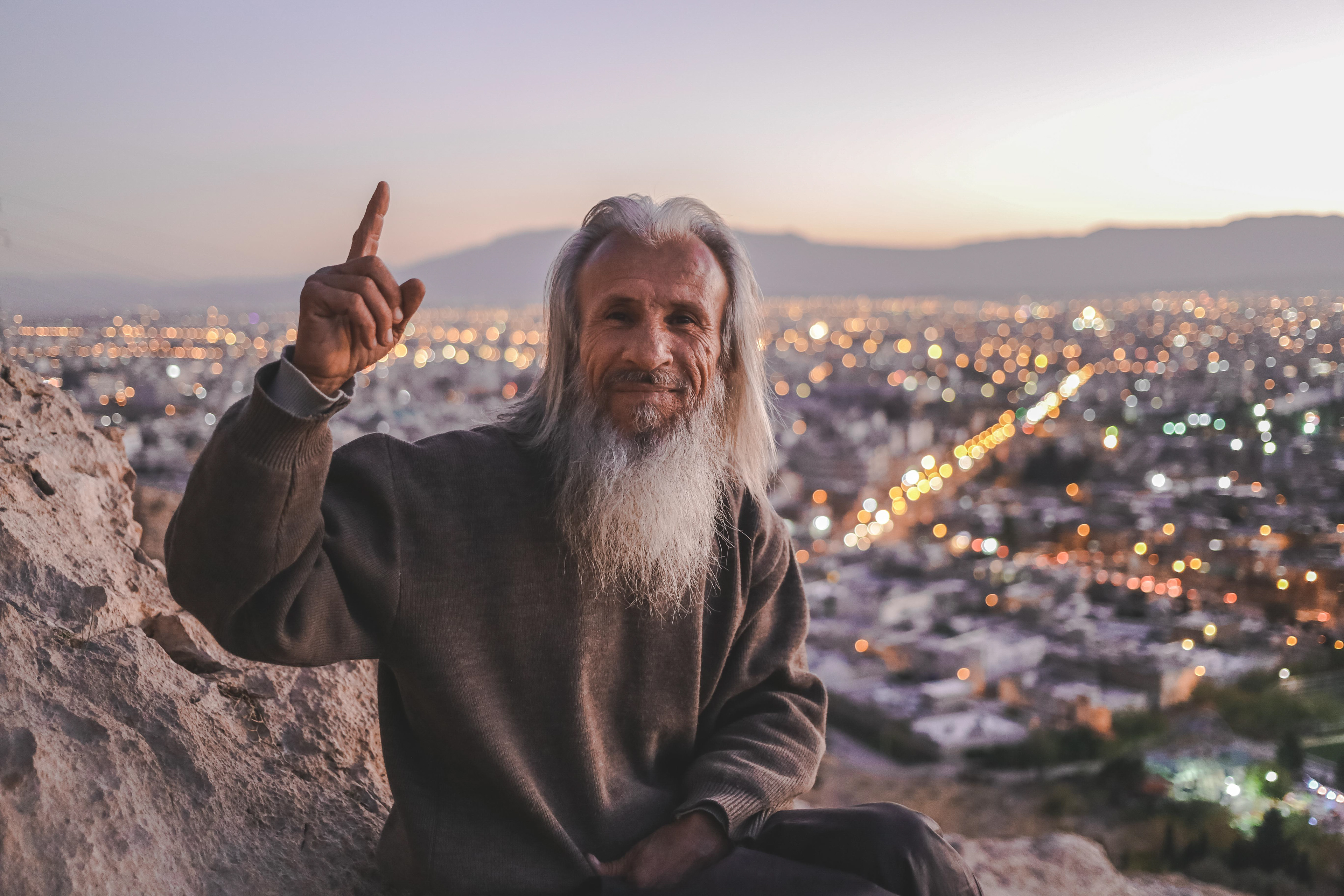 Portrait of a mystic living in a cave in Shiraz, Iran