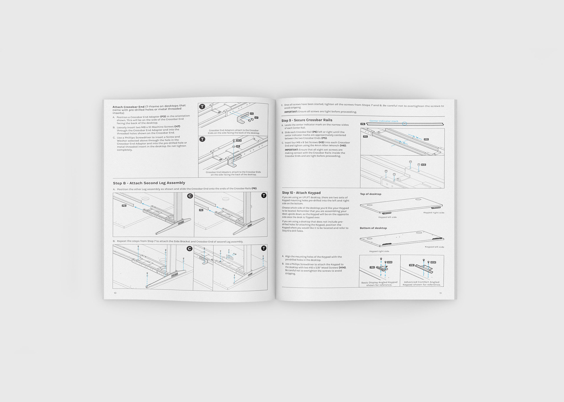 Detailed steps shown in original V2 desk manual