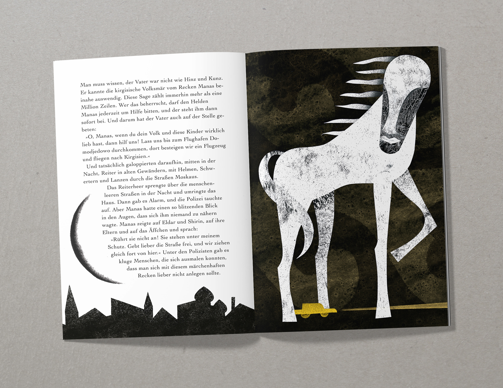 Illustration for Chingiz Aitmatov’s Short Story Collection 'Akbara & andere Märchen': The Hero