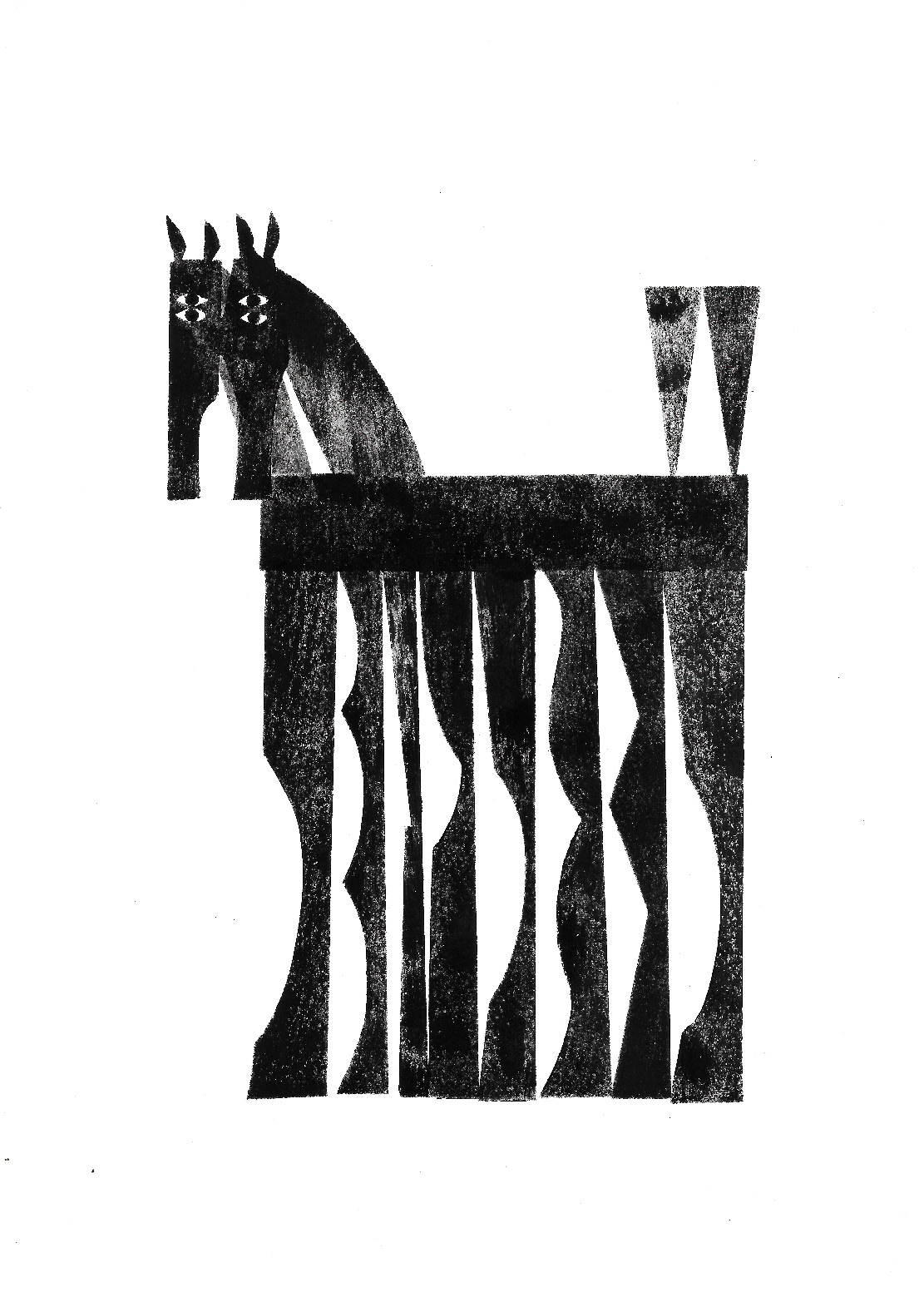 Illustration for Franz Kafka’s Short Story ‘A Country Doctor’: Two Horses