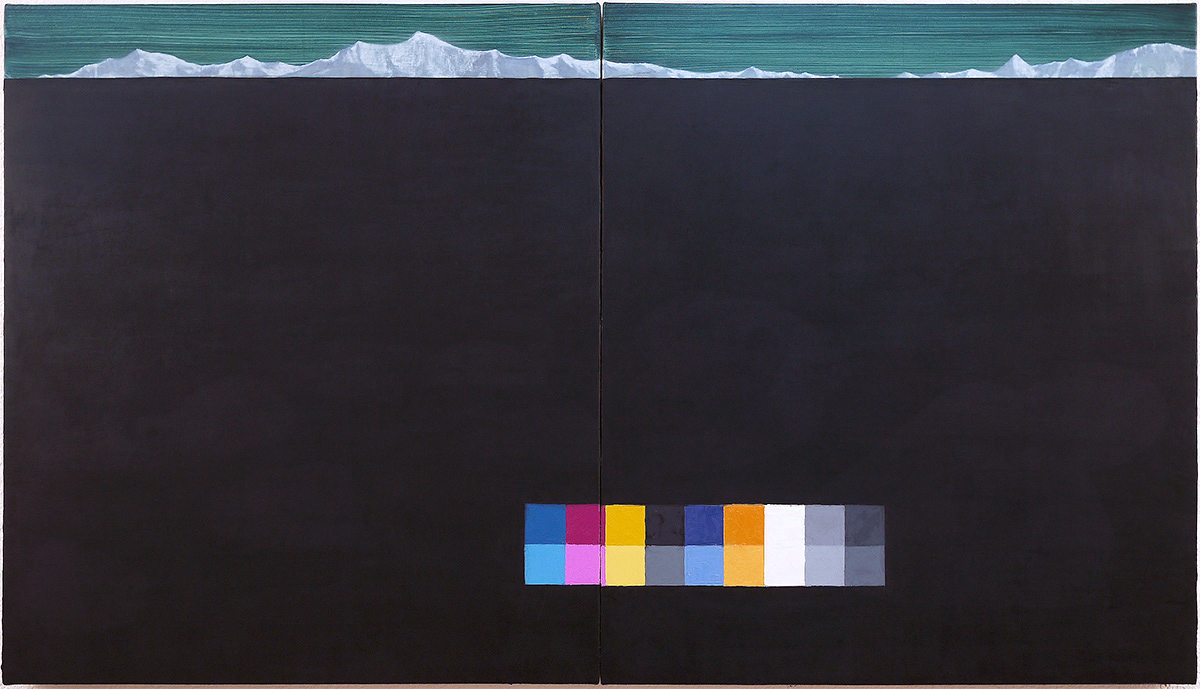 Garhwali Himalayas, 2016, 34 x 60 inches, oil on canvas (diptych)