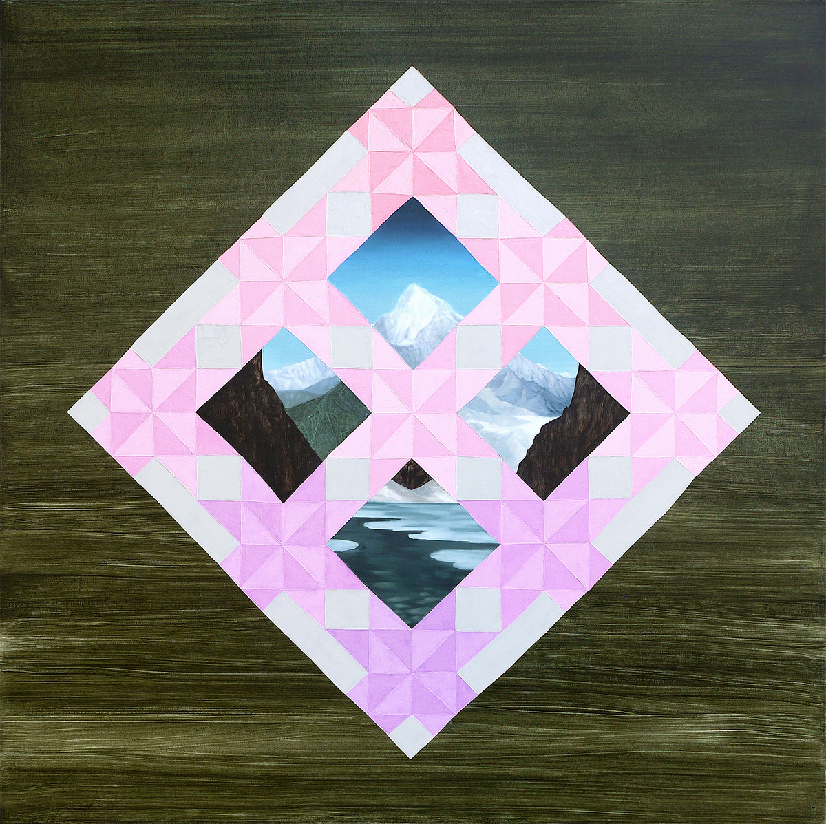 Memory // Blanket: Garhwali Himalayas, 2018, 48 x 48 inches, oil on canvas