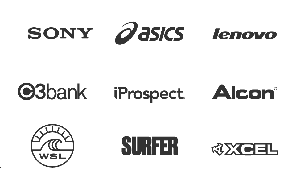 A grid of 9 various logos.