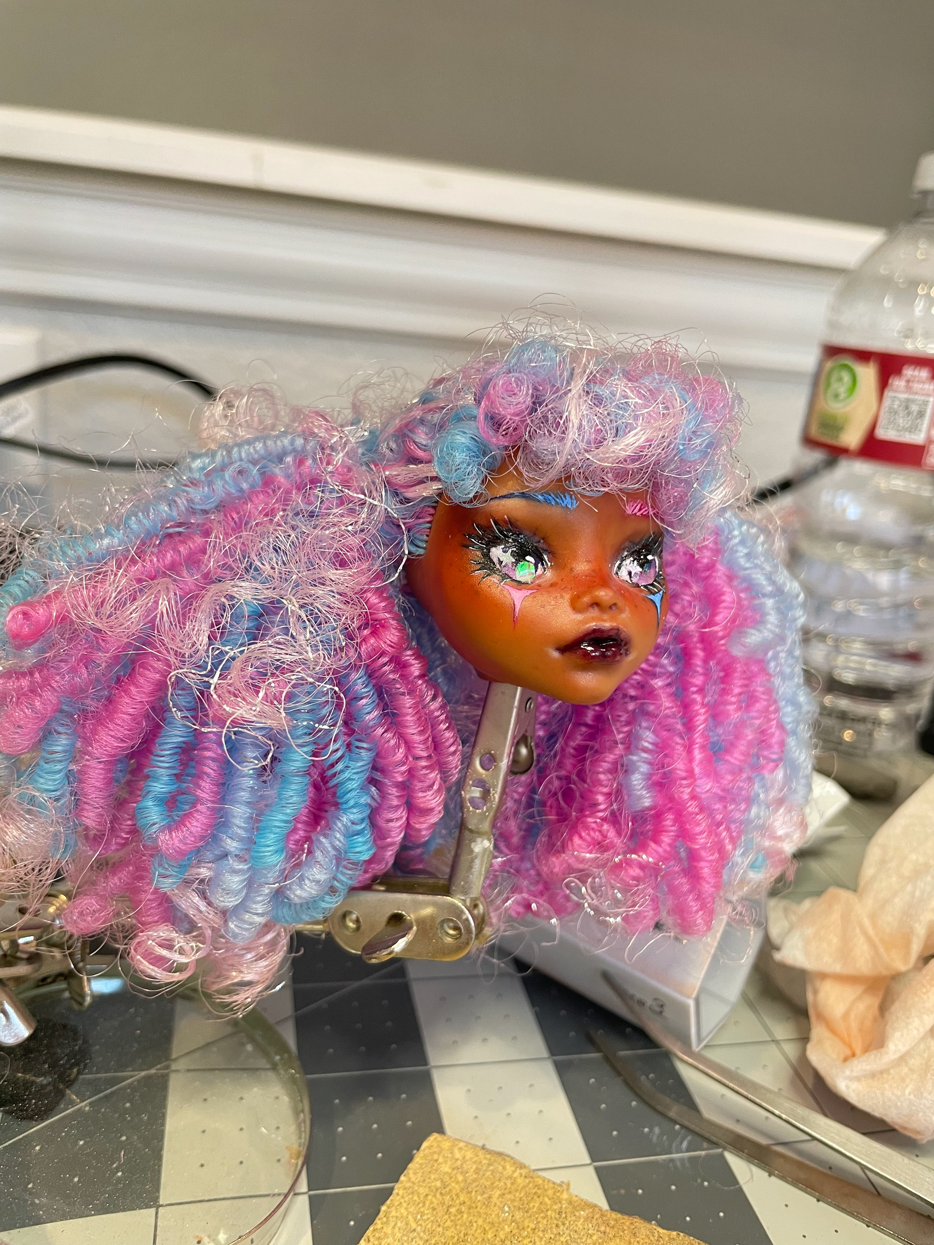 Hair and face up progress