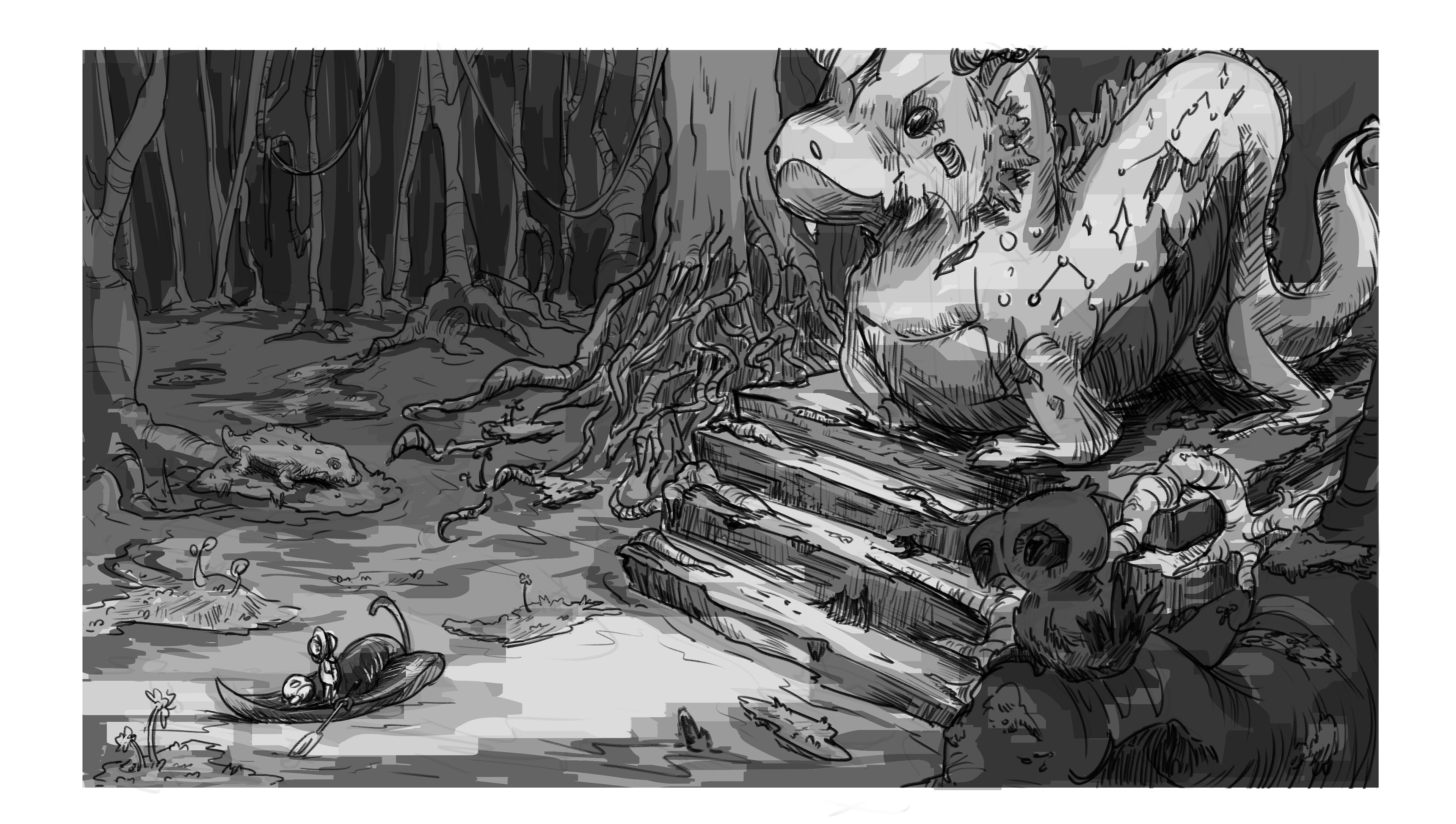 Initial sketch and value