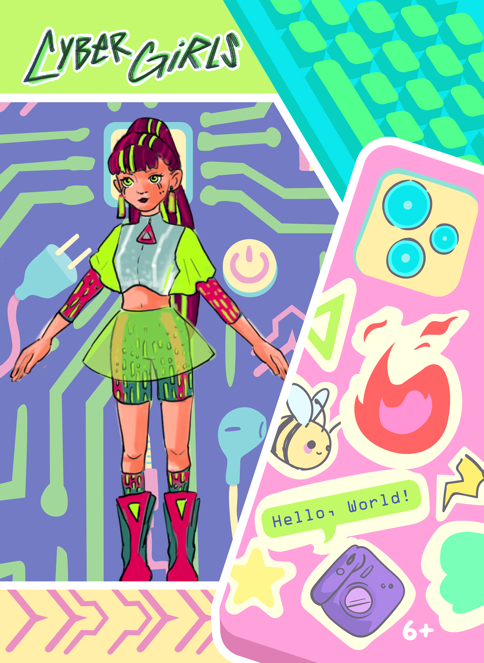 Doll box design (Front) with placeholder doll