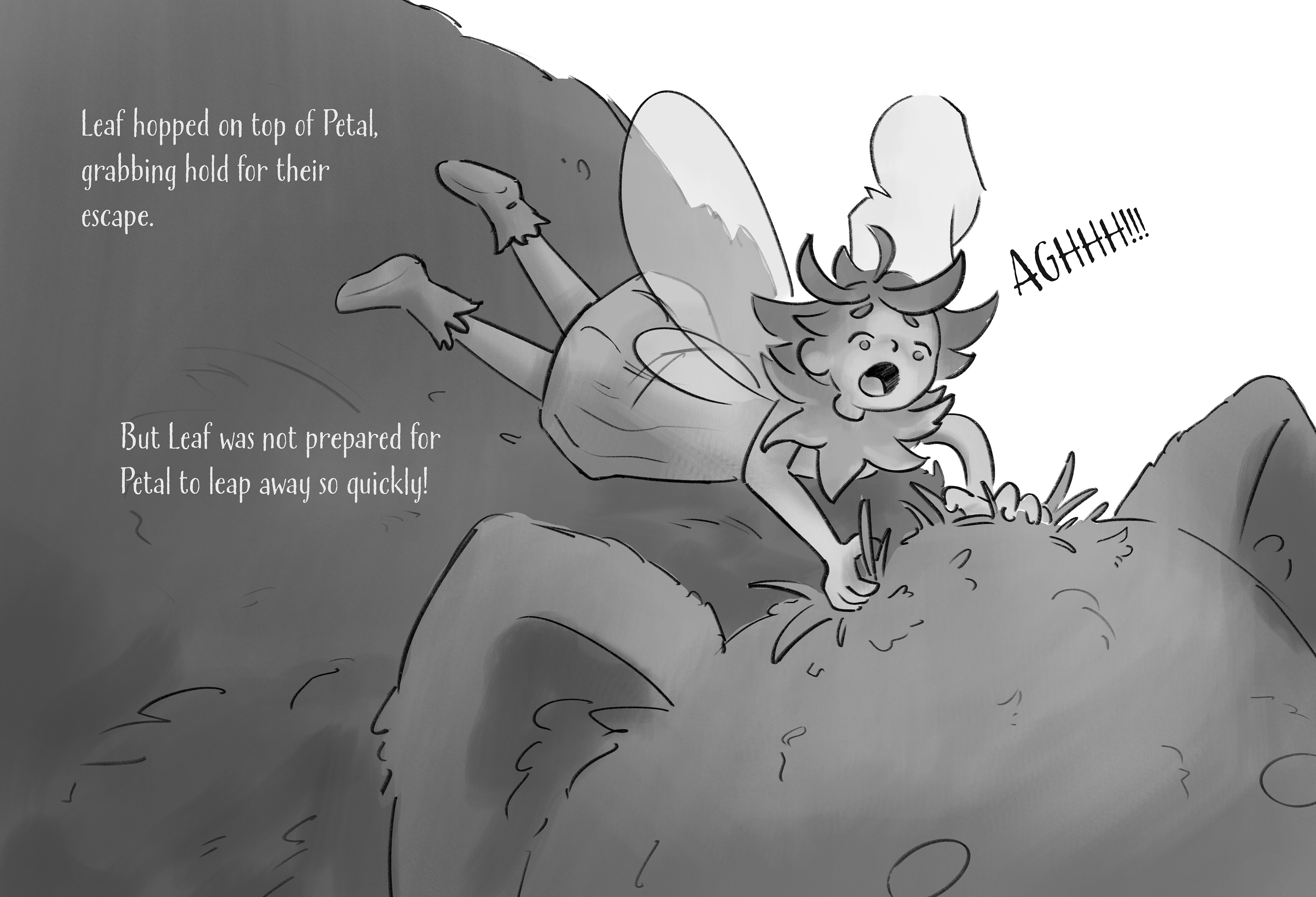 A sample B&W spread (would be colored)