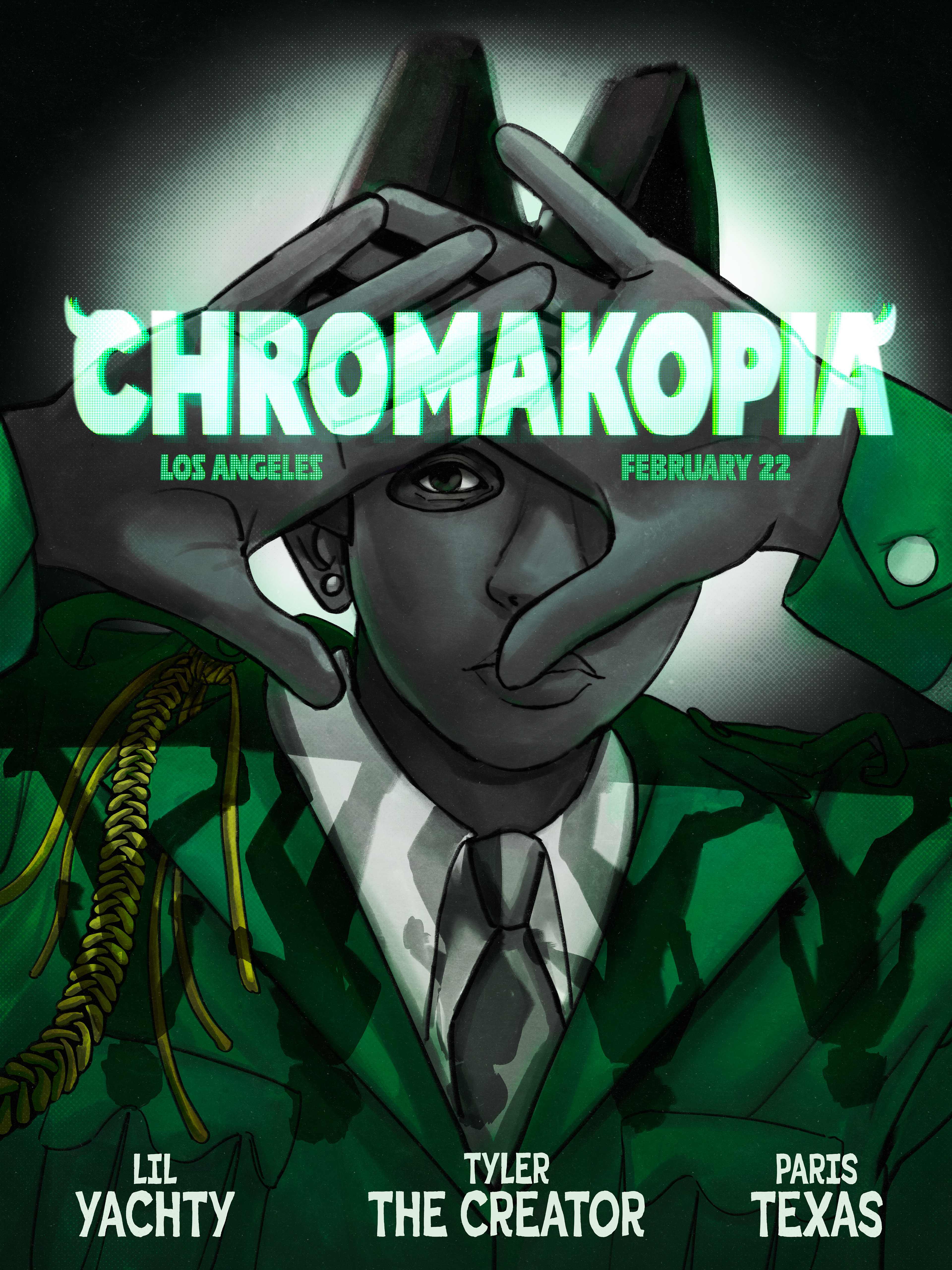 Tyler The Creator Chromakopia Concert Poster Concept, Photoshop and Procreate, 2025
