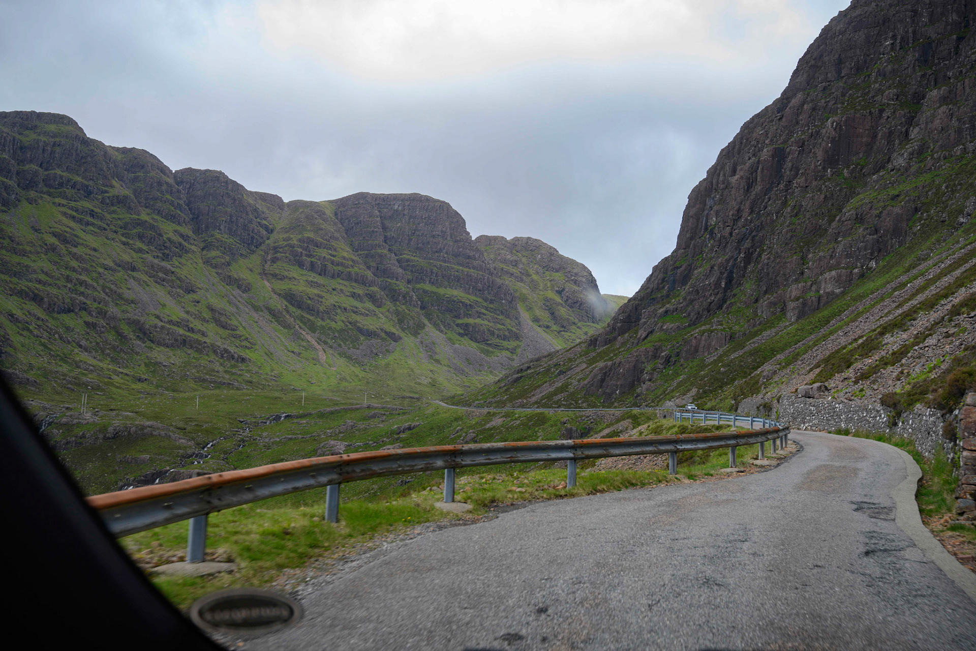 Driving along the pass to Applecross