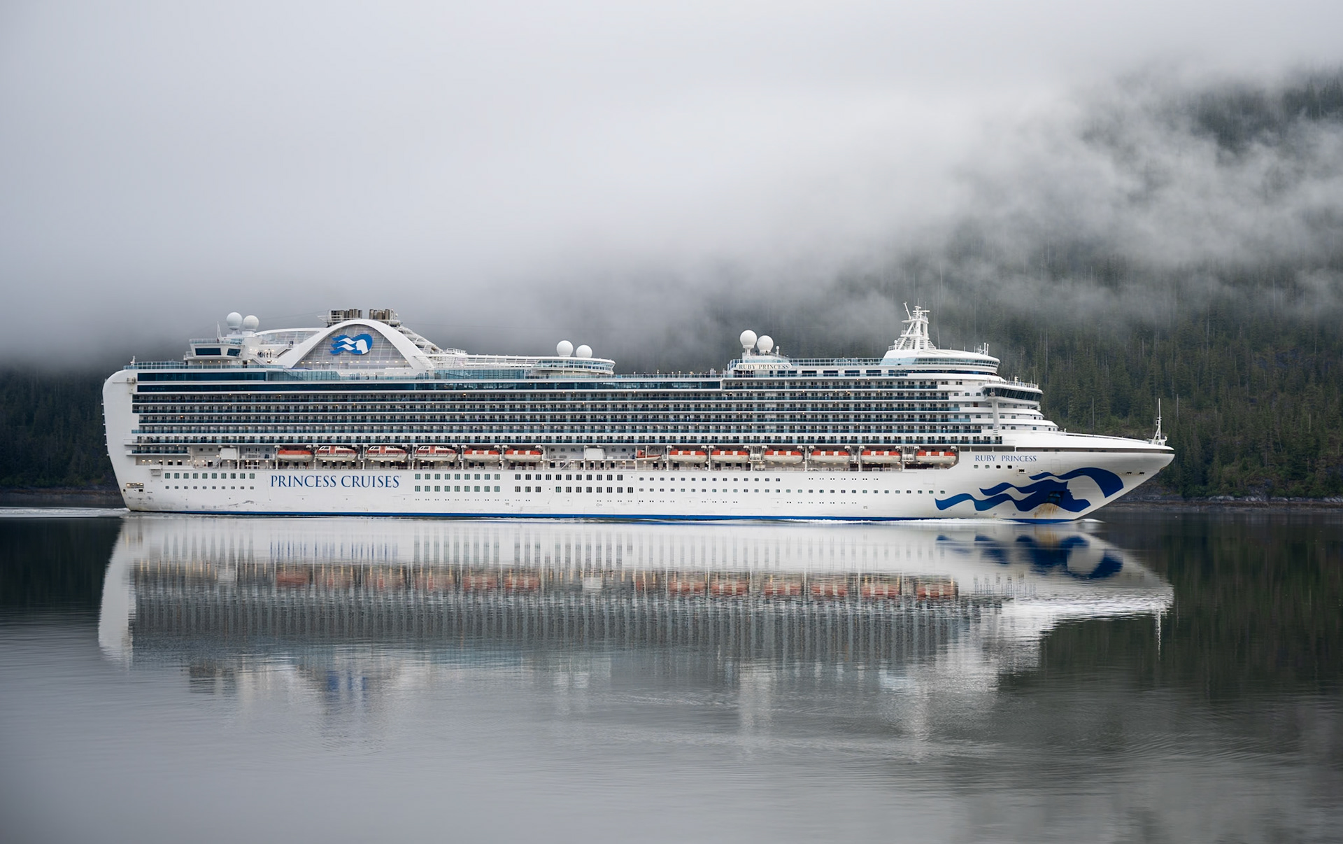 An intruding mega-cruise ship entering the Tracy and Endicott  Arm Fjord