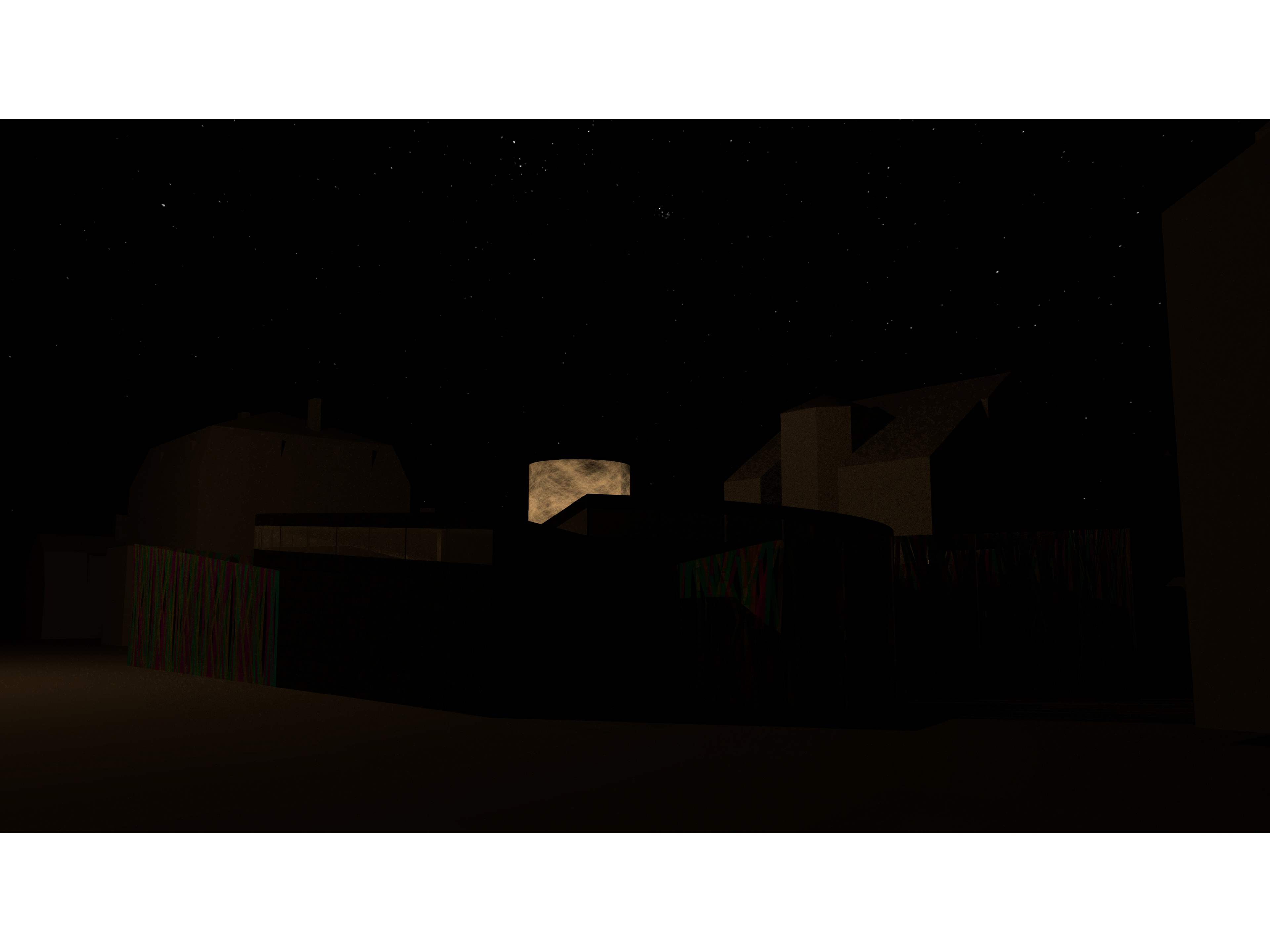 And here we see the well serving as a beacon, always giving the inhabitants a reference point for home.