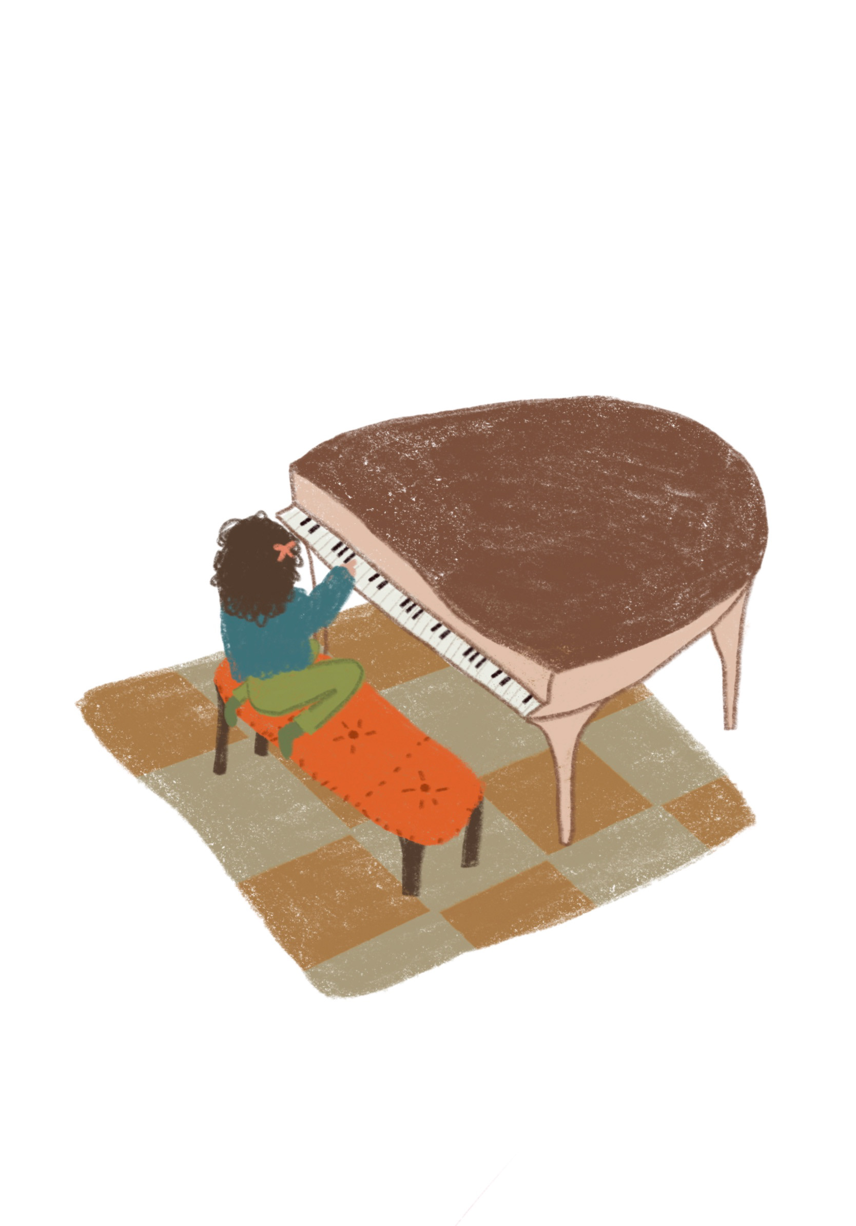 little one on the keys