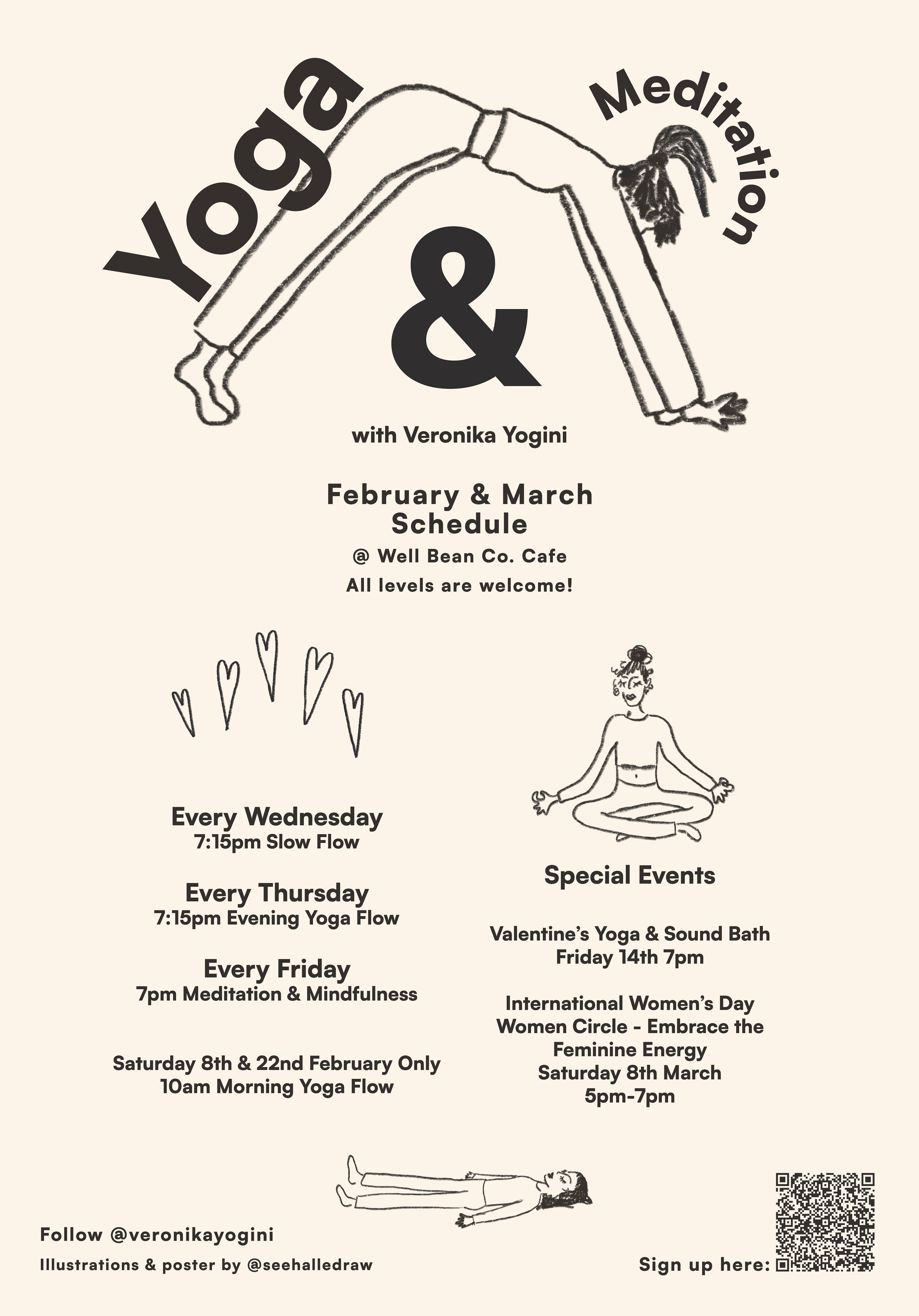 Yoga & Meditation schedule poster