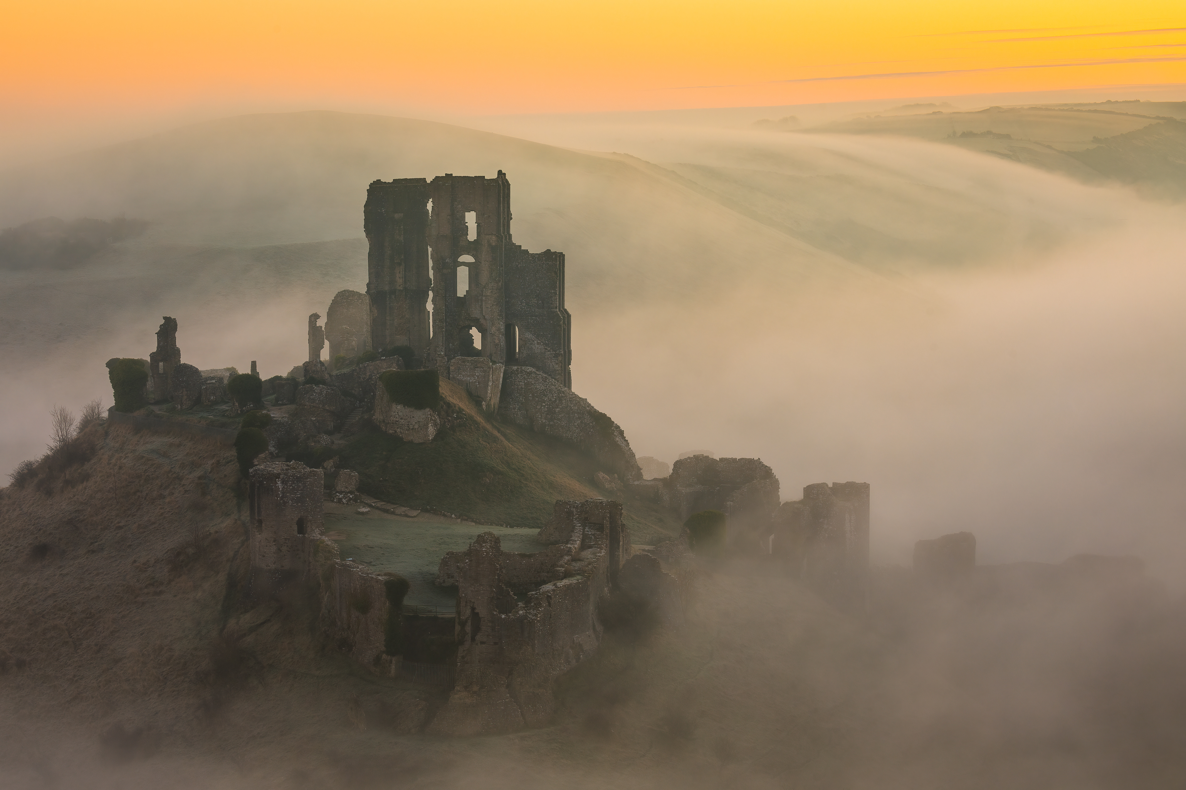 Corfe Castle in the Mist 2