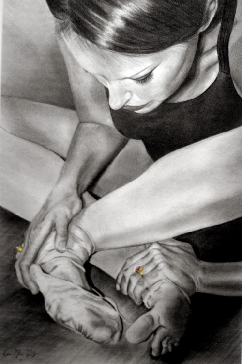 Dancer, Graphite & Charcoal 16 x 24”