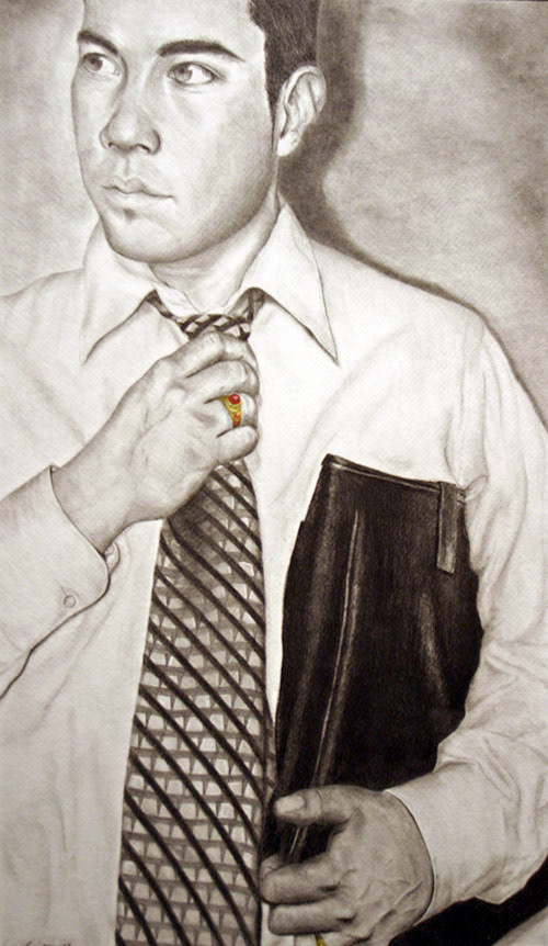 Business Man, Graphite & Charcoal, 14x24”
