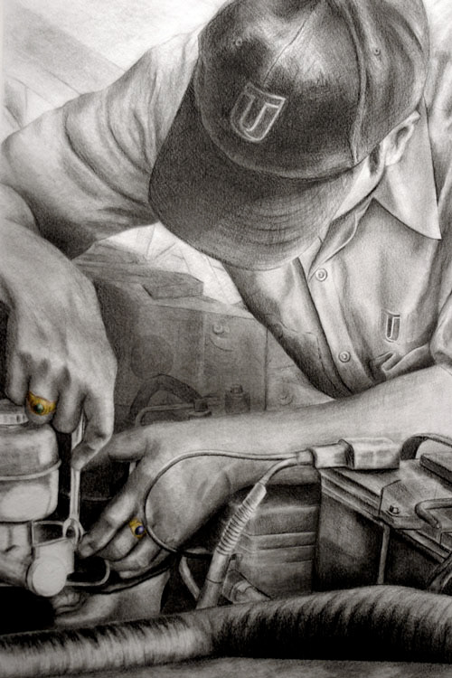 Mechanic, Graphite & Pencil 16x24"