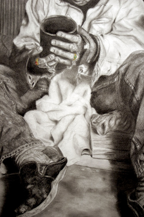 Cherish, Graphite & Charcoal 16x 24”