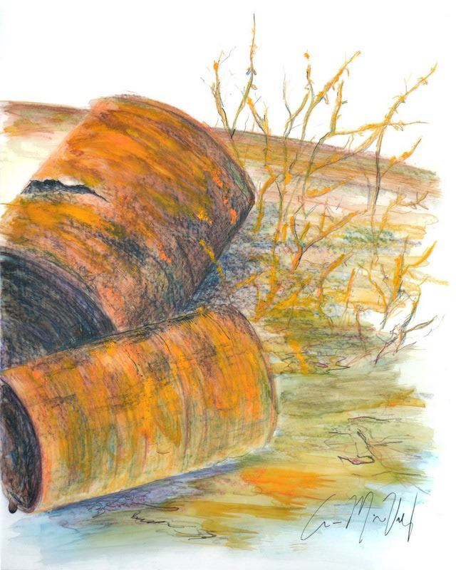Rusted Cans, Watercolor