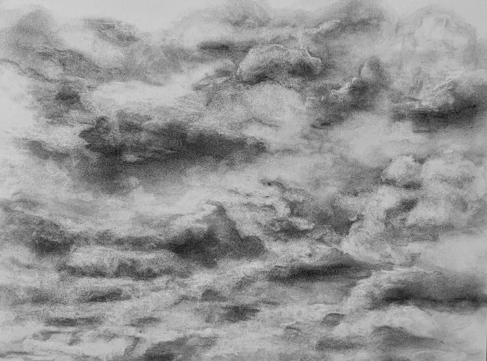 Cloud Study, Graphite Dust, 9" x 12" 
