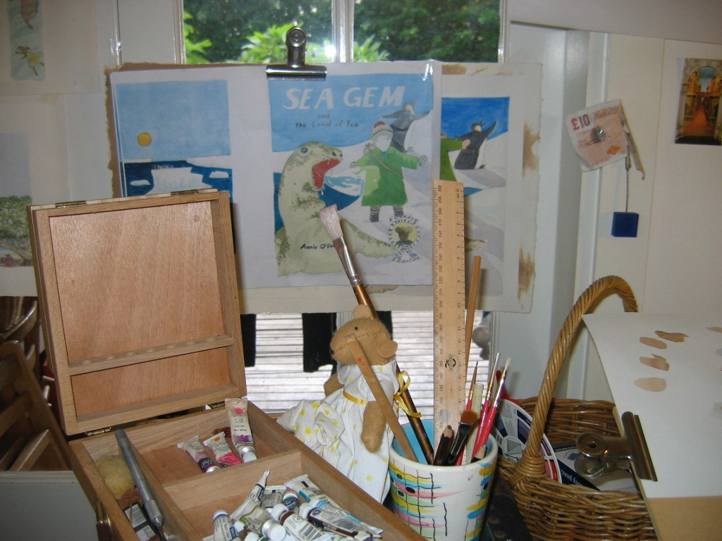 Preparing illustrations for 'Sea Gem and the Land of Ice'