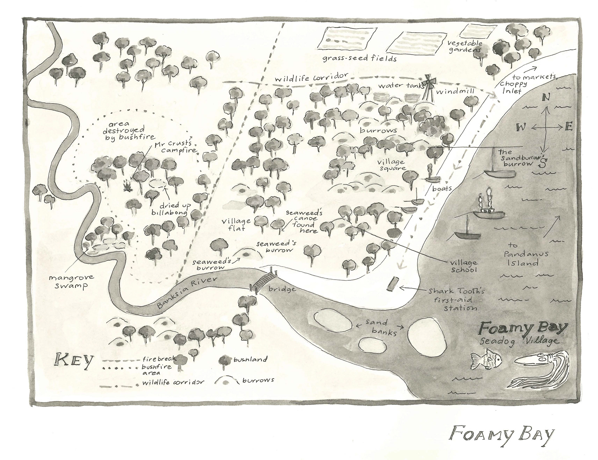 A map of Foamy Bay